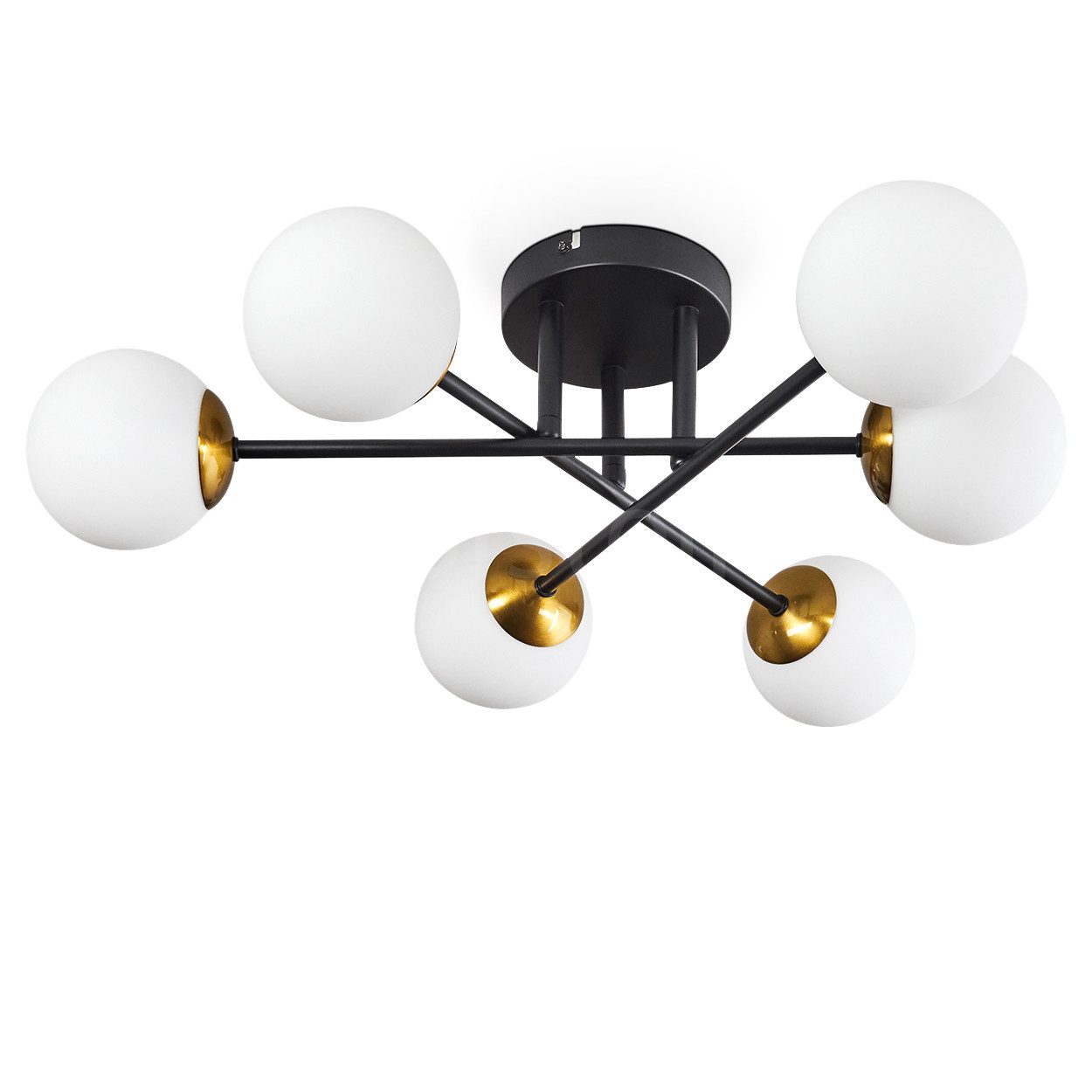hofstein Deckenleuchte Deckenlampe aus Metall/Glas in günstig online kaufen