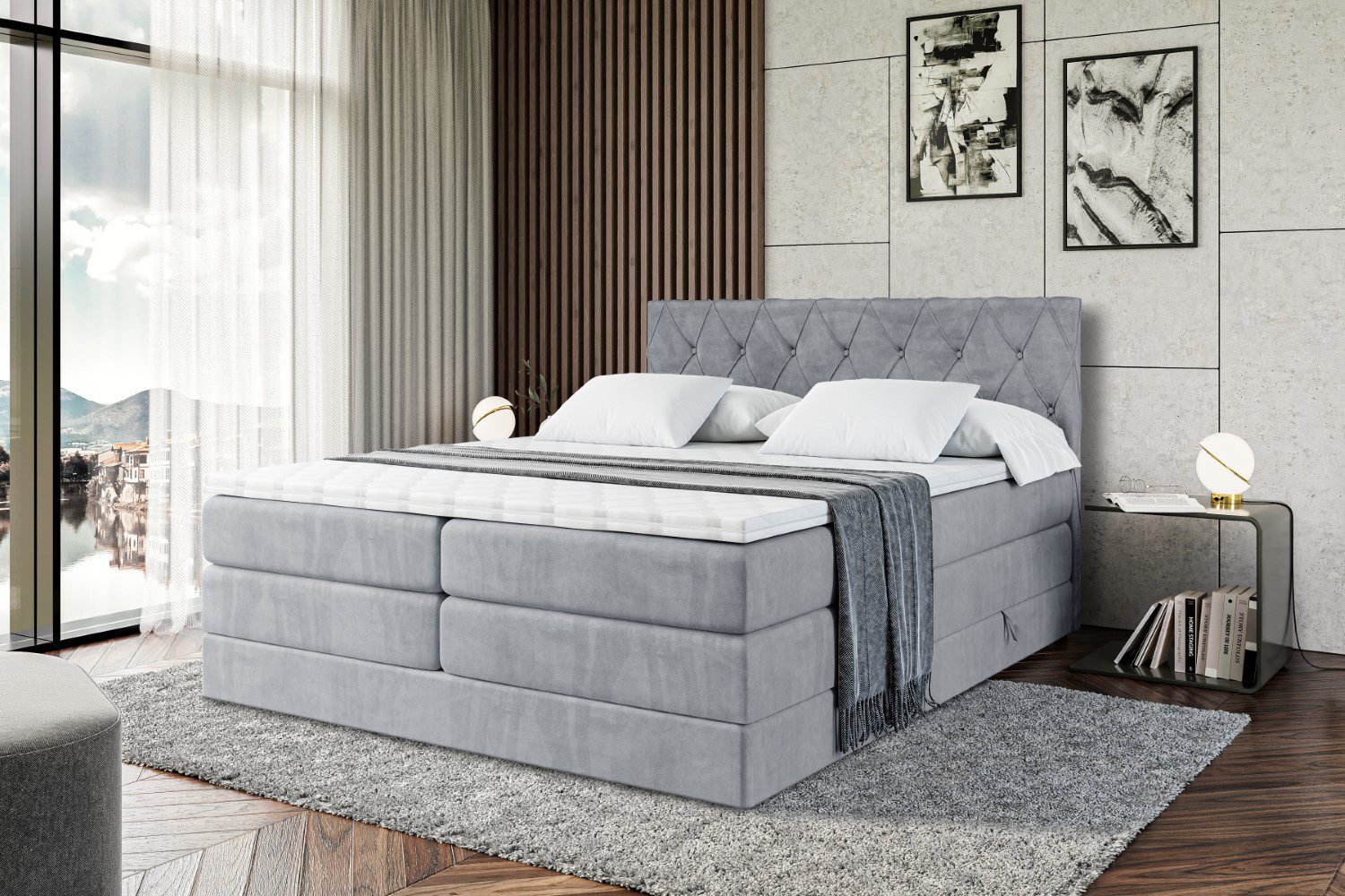 ALTDECOR Boxspringbett AMAY-BZ KING (mit Matratze günstig online kaufen