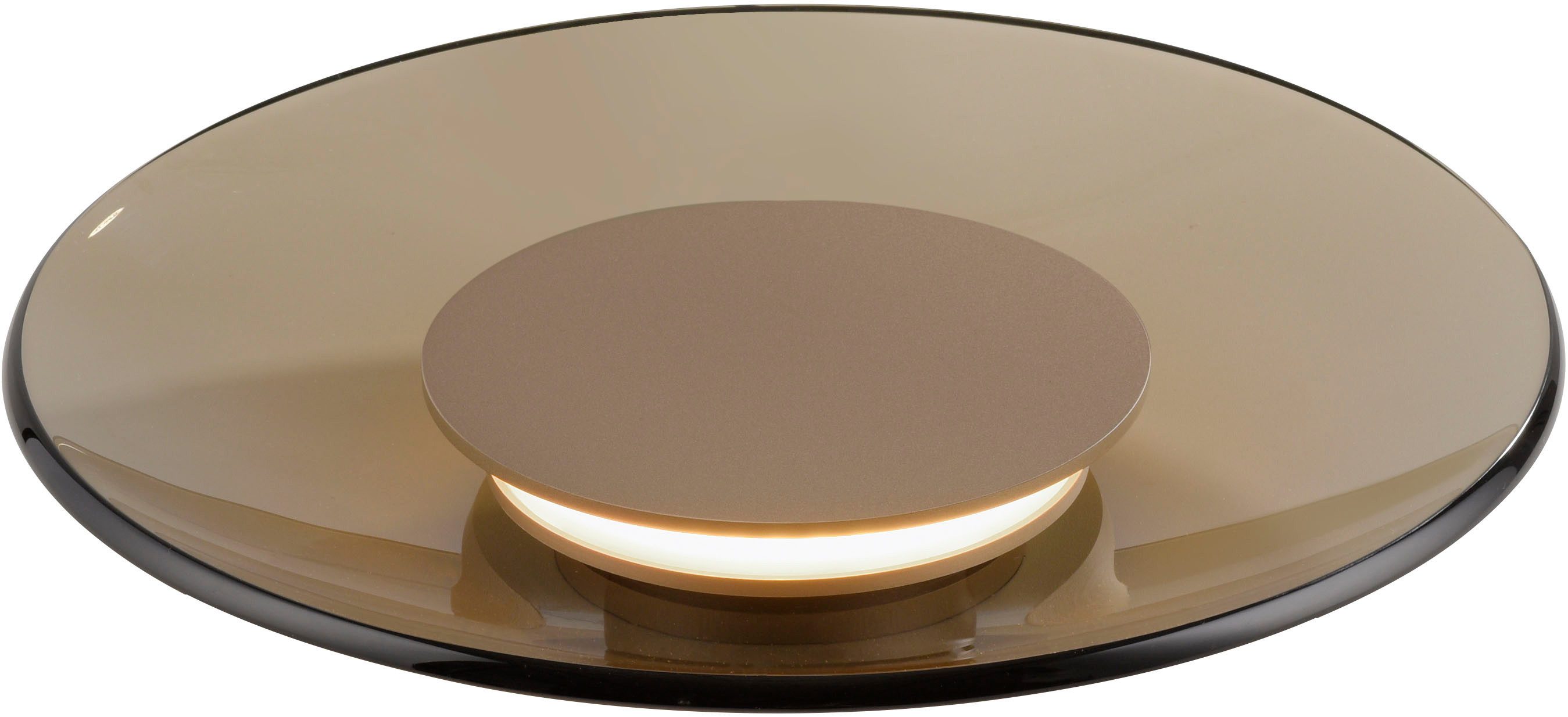 Neuhaus PURE LED Tischleuchte PURE Moon, LED fest integriert, Warmweiß, Stufenloses dimmen per Touchdimmer, Glas amberfarben