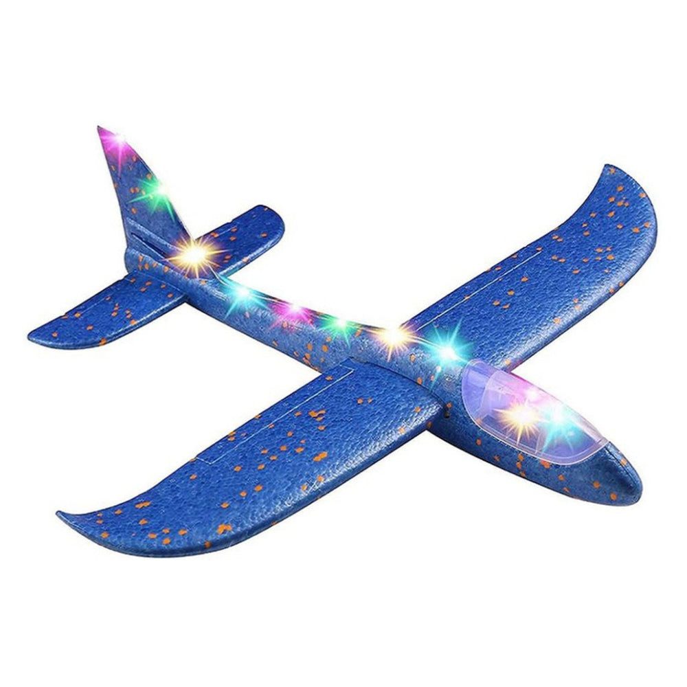 Da Meso Spielzeug-Flugzeug LED Wurfgleiter Styroporflieger 47 cm – Leuchtendes Flugzeug Spielzeug
