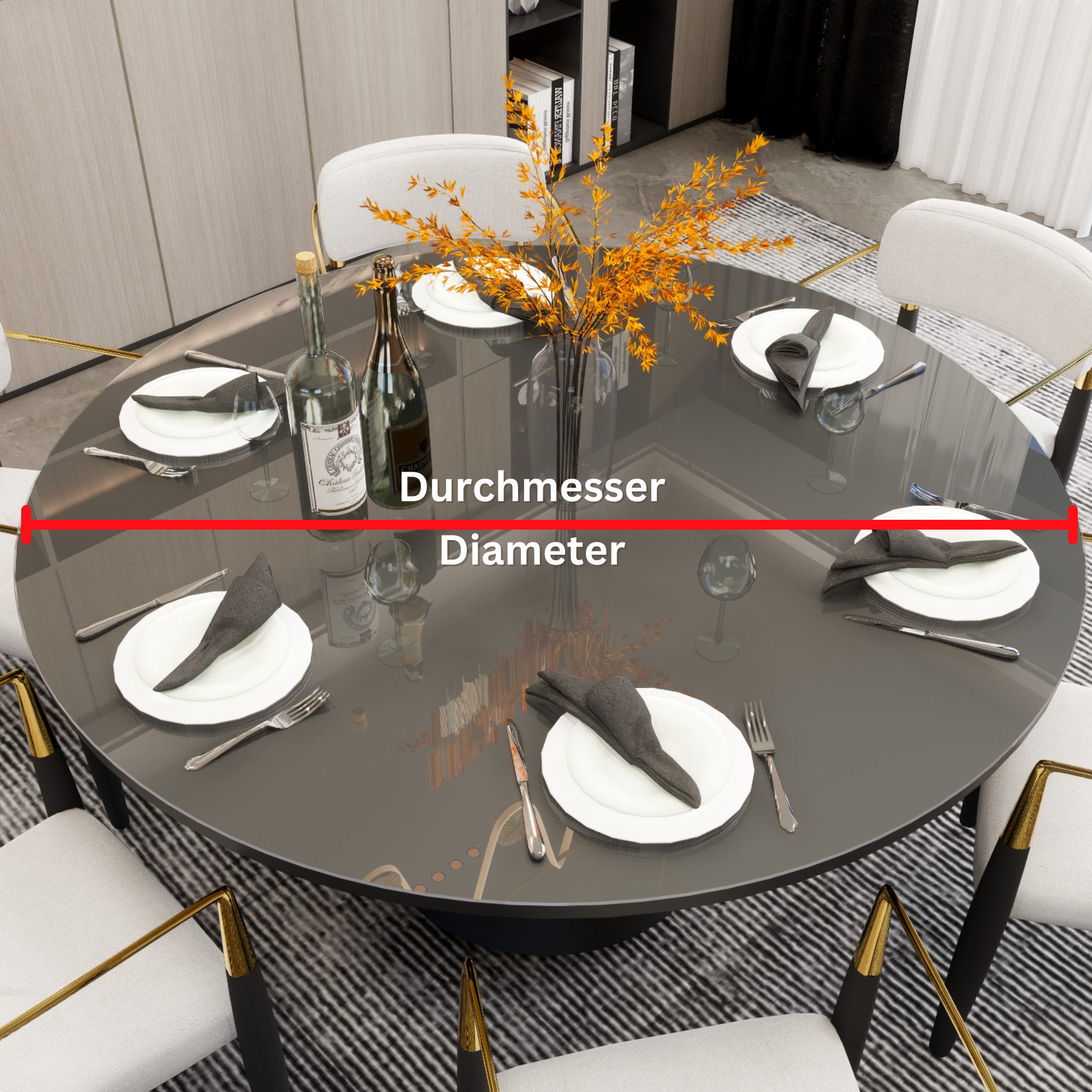 Blade Tischdecke Tischfolie Rund Transparente Glasklar 2 mm abgeschrägte Ka günstig online kaufen