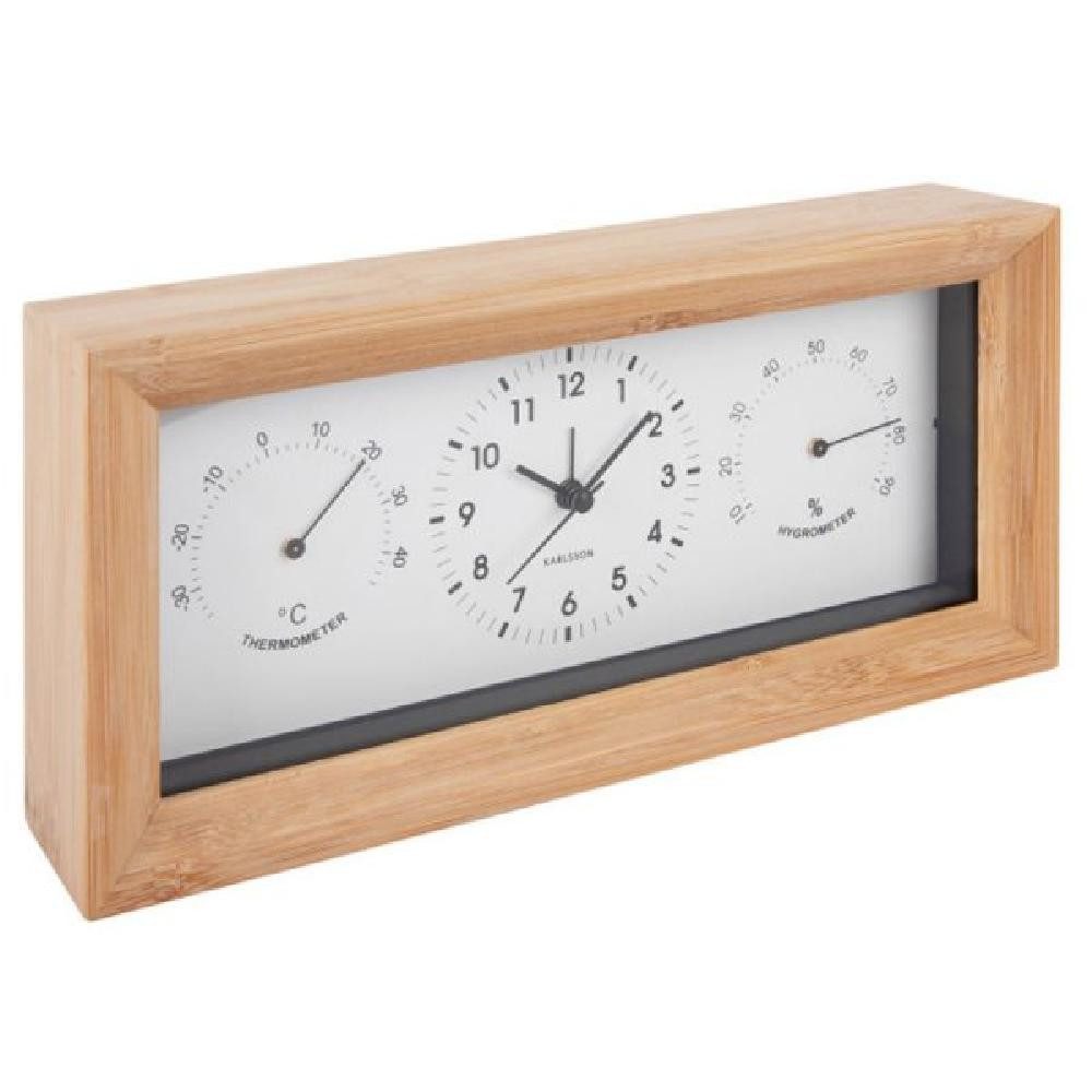 Uhr Tischuhr Neat Bamboo Alam Clock Weiß
