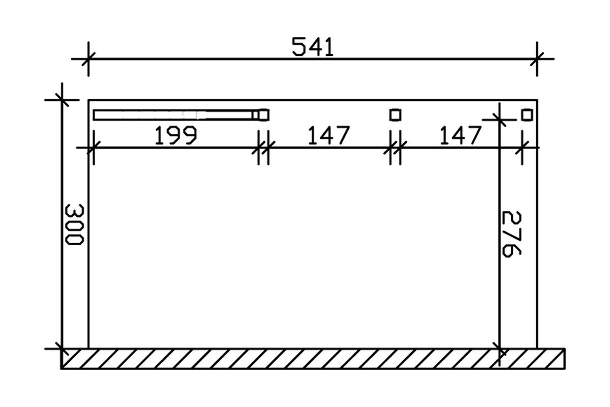 Skanholz Anlehncarport Eifel, cm, dunkelgrau BxT: 213 300x541 cm Einfahrtshöhe