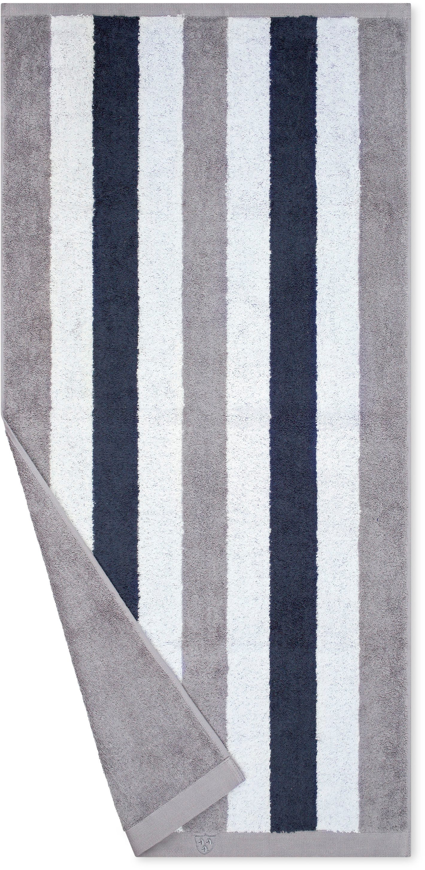 ROSS Duschtuch Doubleface, Streifen/Uni, Frottier (Packung, 1-St), aus feinster Baumwolle