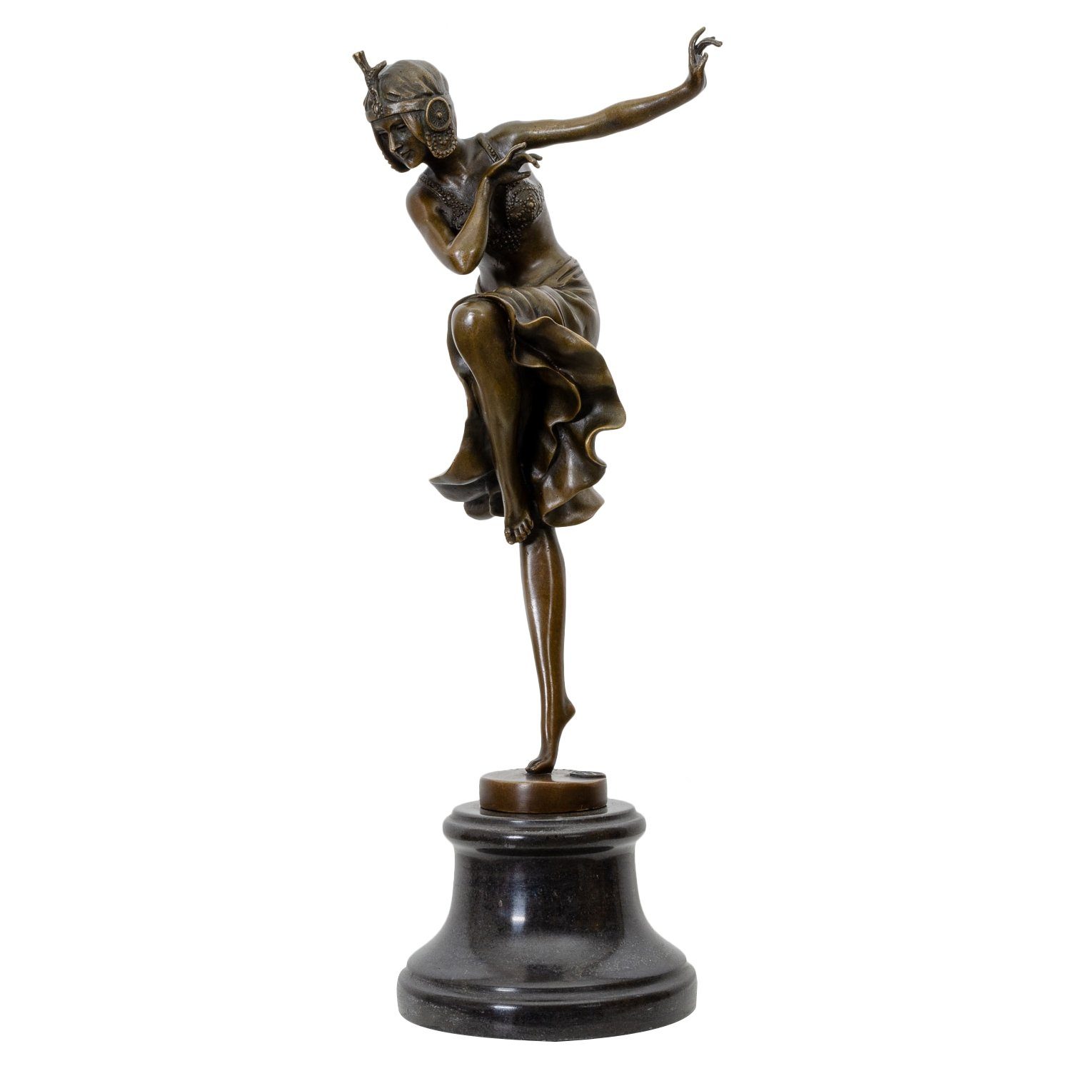 Aubaho Skulptur nach Bronzeskulptur Chiparus Bronze Tänzerin Skulptur Hindu Antik-Stil