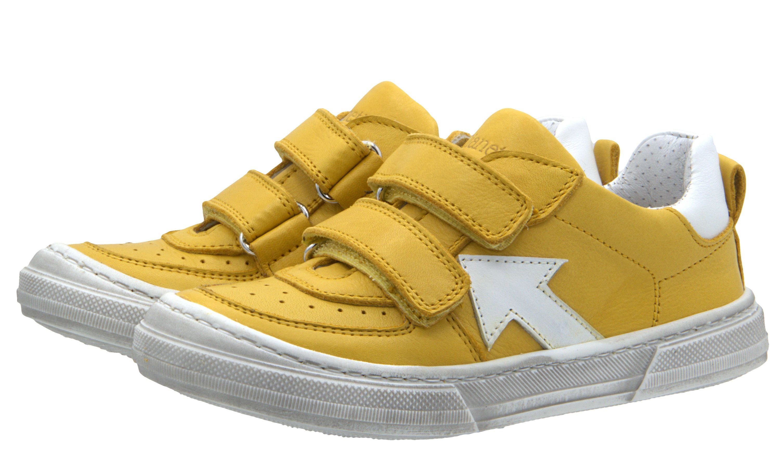 Dianetti Dianetti Sneaker 9929V Leder Halbschuh mit Klett Gelb Sneaker