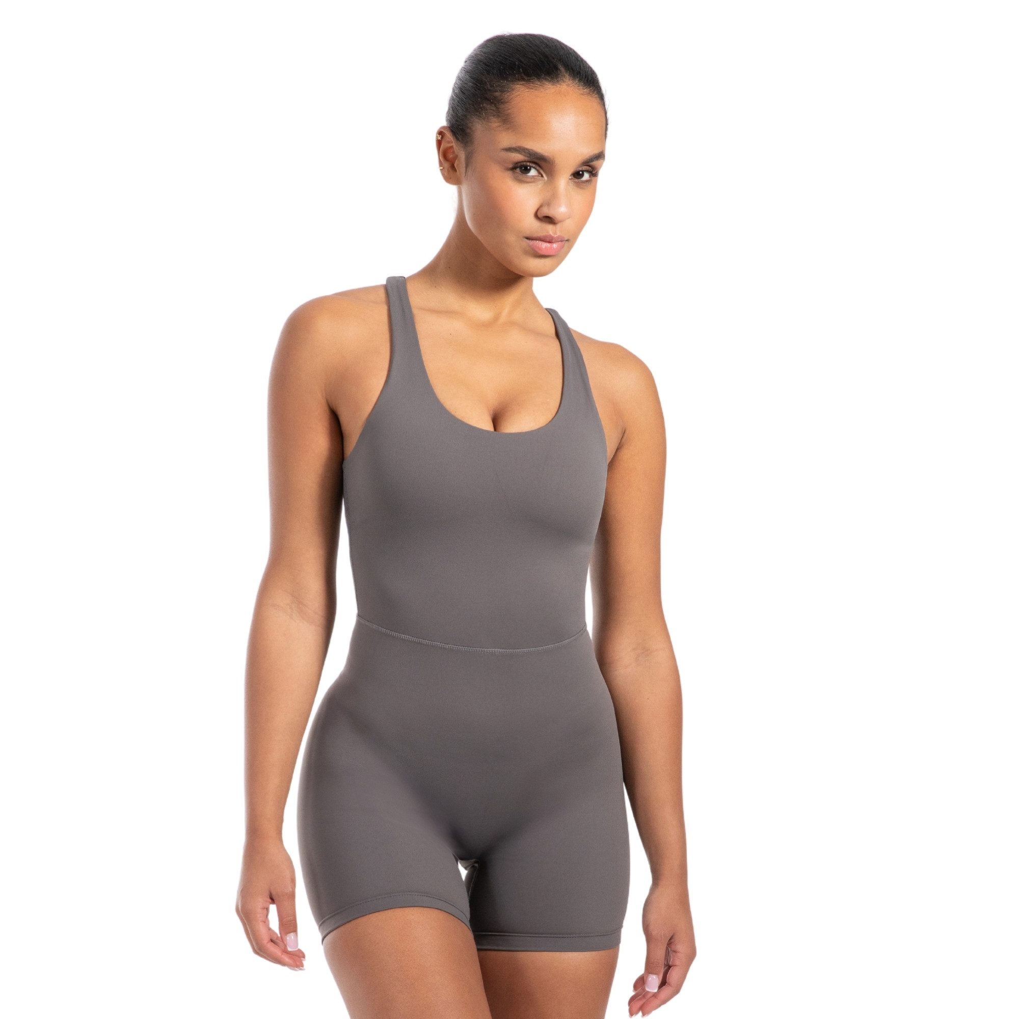Smilodox Jumpsuit Aleyna, ärmelloser Einteiler kurz, Overall mit Shaped Fit atmungsaktiv, elastischer Sportanzug, figurbetonend, Fitness