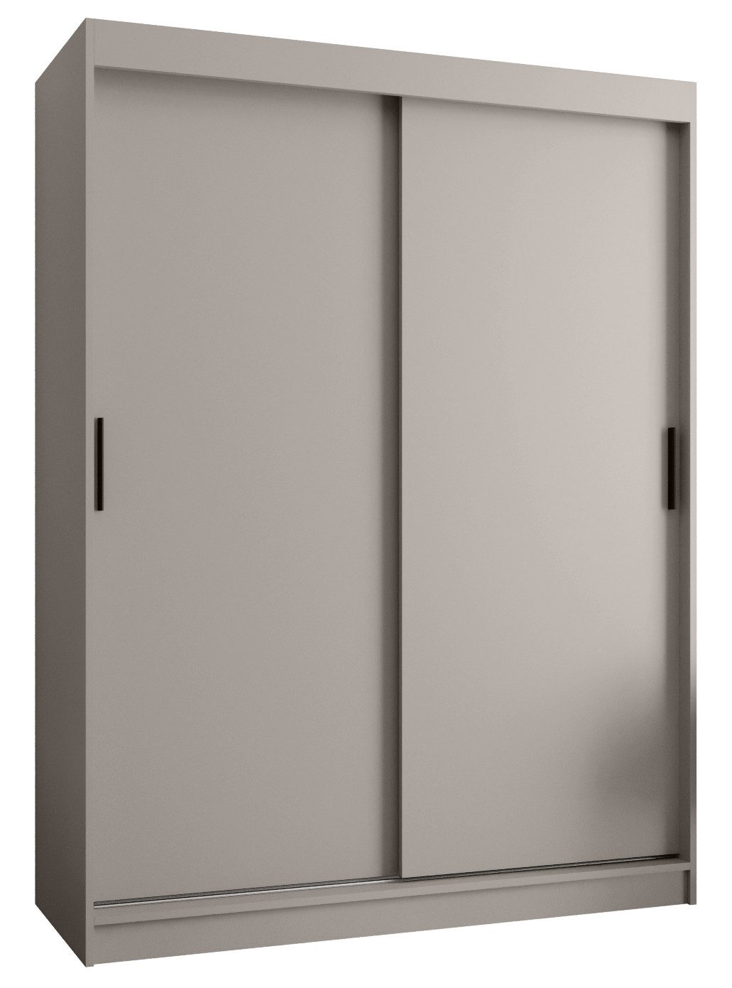 MOEBLO Schiebetürenschrank VELARO T (Moderner Kleiderschrank mit Schiebetüren, Kaschmir & schwarzen Griffen, flexibel einteilbar, mit optionalen Schubladen) (BxHxT):(BxHxT): 100/120/150/180/200/250 x 200 x 62 cm