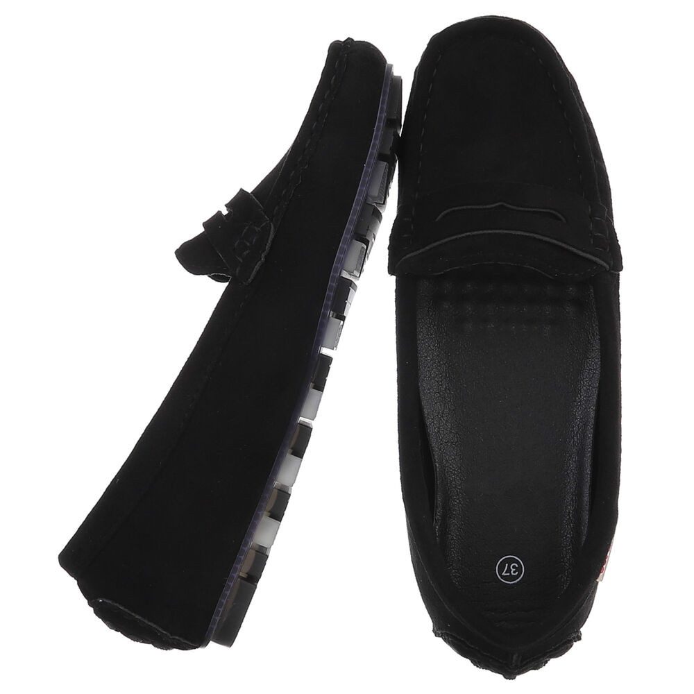 Ital-Design Mokassinschuh mit Komfort und eleganter Mokassin-Optik Slipper (91261031) Flach Mokassins in Schwarz