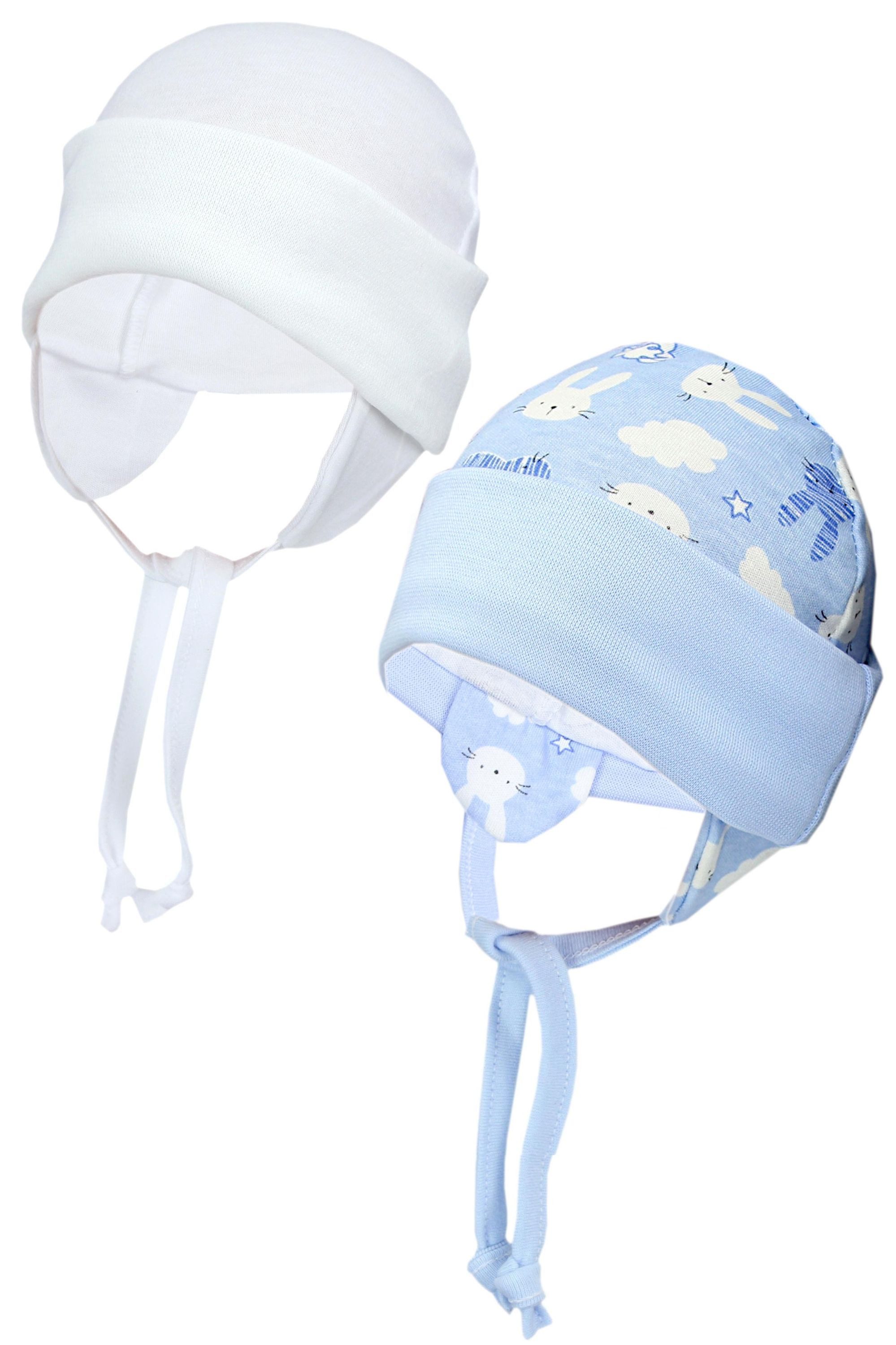 TupTam Erstlingsmütze TupTam Baby Erstlingsmütze mit Ohrenklappen 2er Pack
