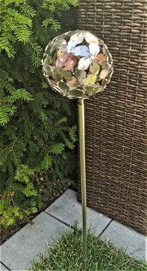 Jürgen Bocker - Gartenambiente Gartenstecker Rosenkugel Flower Edelstahl matt mit Stab 80 cm