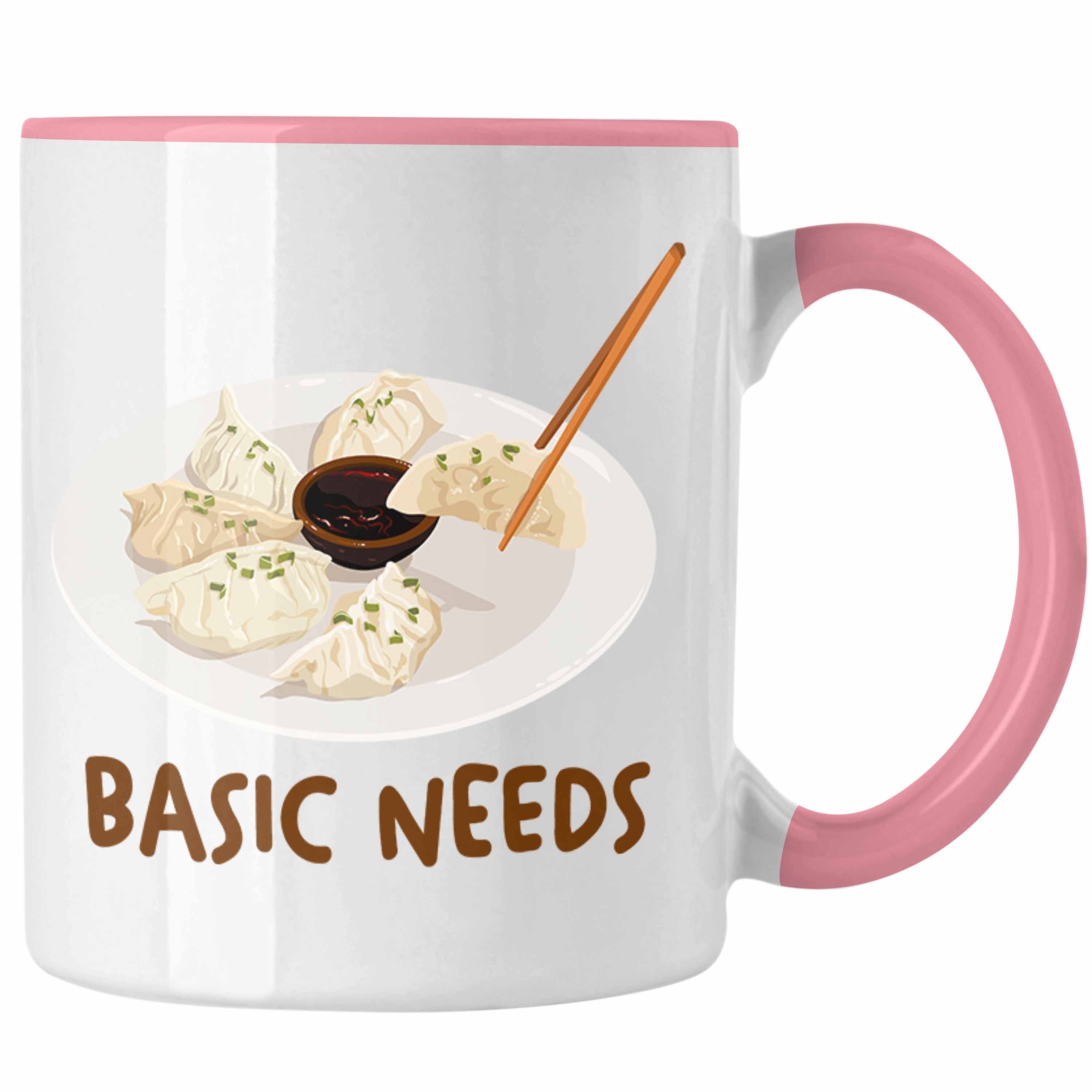 Trendation Tasse Trendation - Dumpling Tasse Geschenk Gyozas Asiatisch Sushi Liebhaber Geschenkidee Basic Needs Rosa