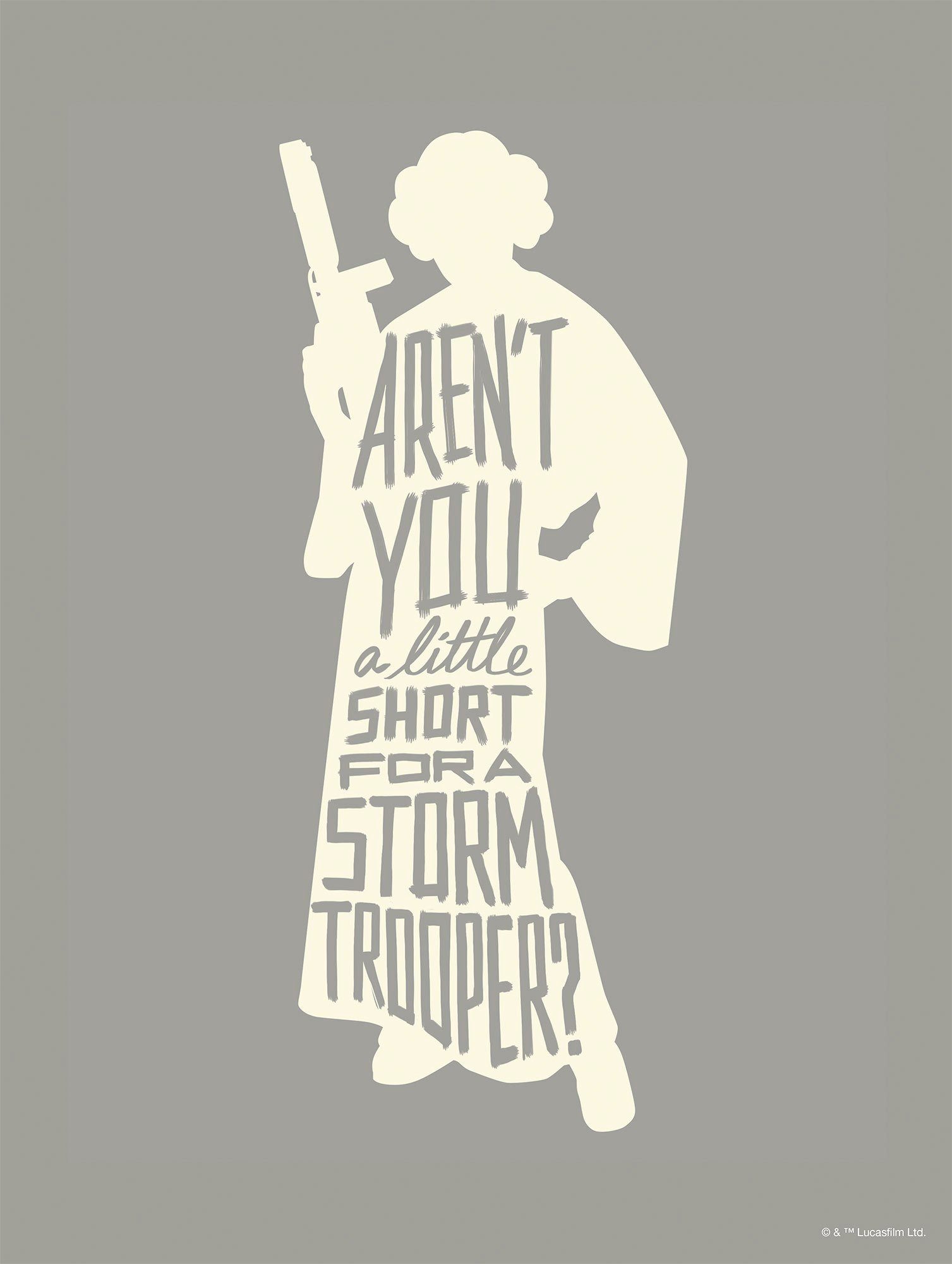 Komar Bild Star Wars Silhouette Quotes Leia, Disney (1 St), Wandbild zur Dekoration im Kinderzimmer - ohne Rahmen