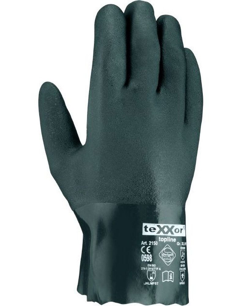 teXXor Arbeitshandschuh-Set Topline Chemikalienschutz-Handschuhe Pvc Grün