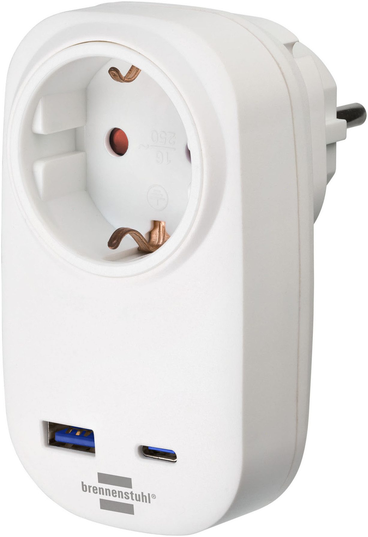 Brennenstuhl Steckdosenadapter + USB-Charger PD 1xUSB A,1xPD 20W Adapter Typ F (Schuko) zu Typ F (Schuko)