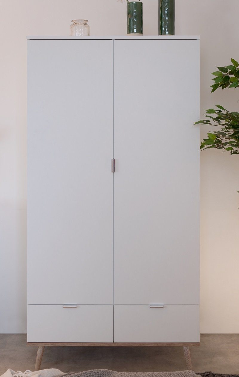 Finori Kleiderschrank Kleiderschrank Oslo, Skandinavisch, weiß / Sonoma Eiche