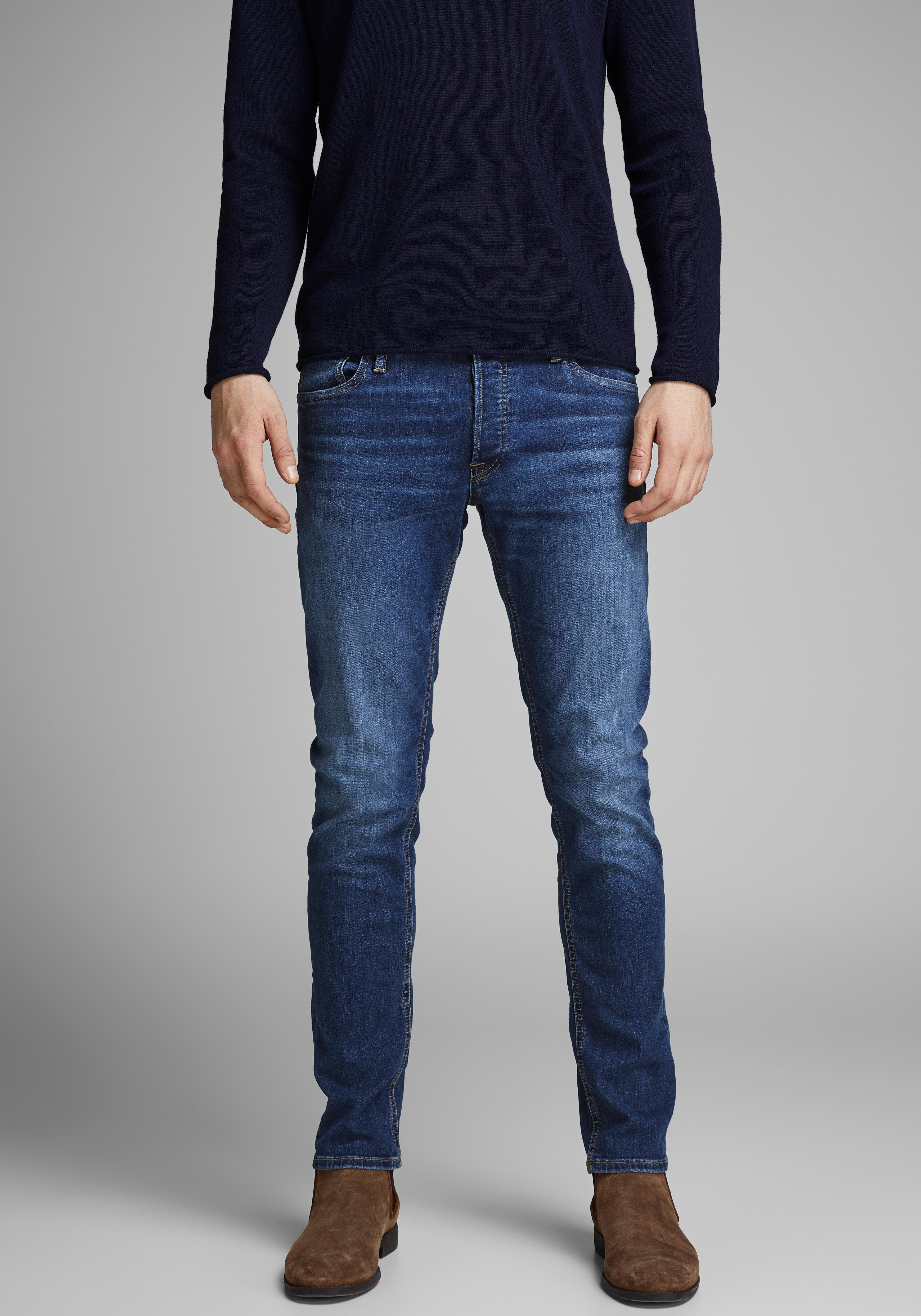 Jack & Jones Slim-fit-Jeans JJIGLENN Slim-Fit mit Stretch und praktischer 5-Pocket-Form mit Abriebeffekten