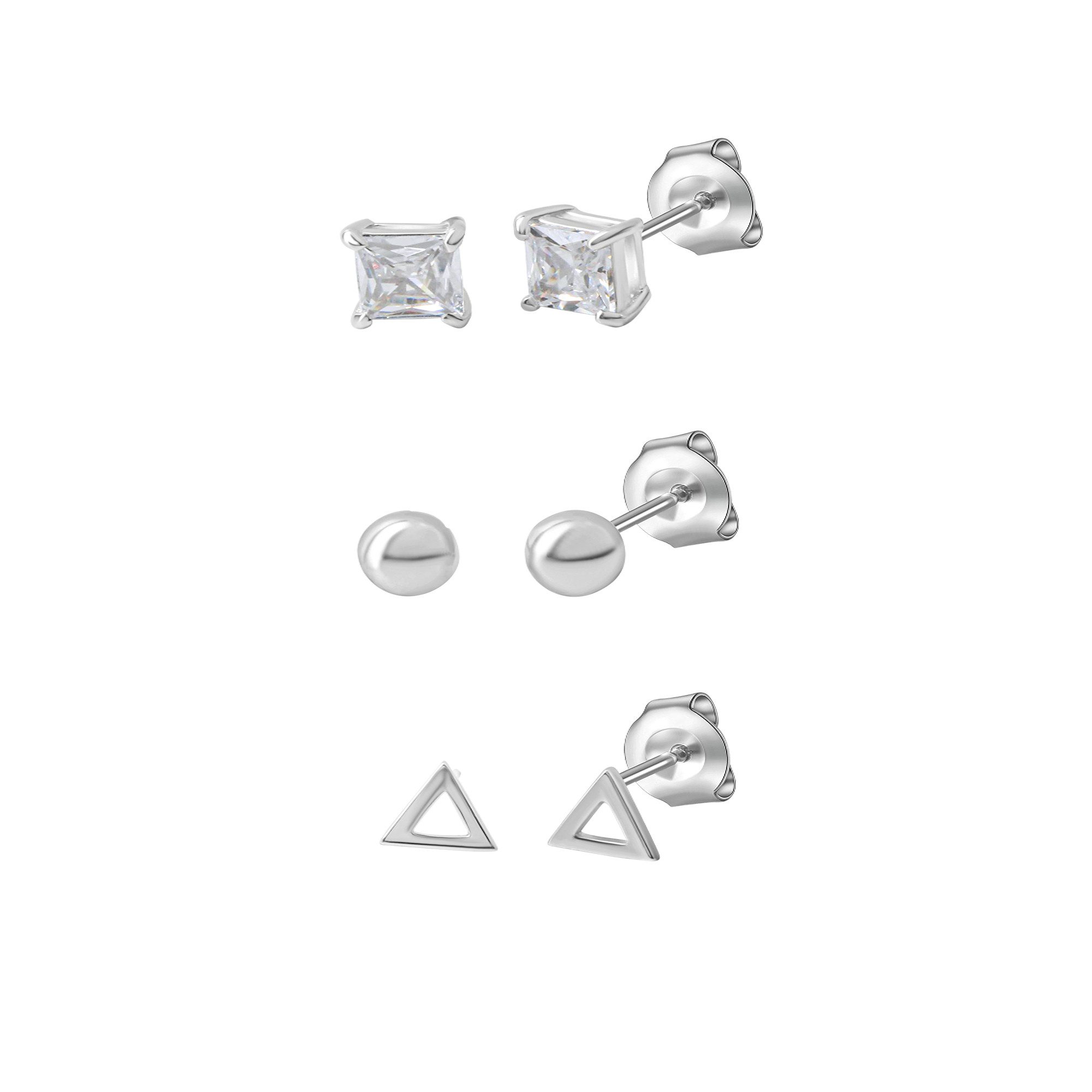 CELESTA Paar Ohrstecker 925 Sterling Silber rhodiniert Zirkonia