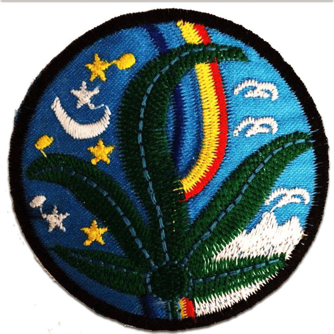 Catch the Patch Aufnäher Bügelbild, Aufbügler, Applikationen, Patches, Flicken, zum aufbügeln, Polyester, Hippie Cannabis stern Marijuana - Größe: 6,5 x 6,5 cm