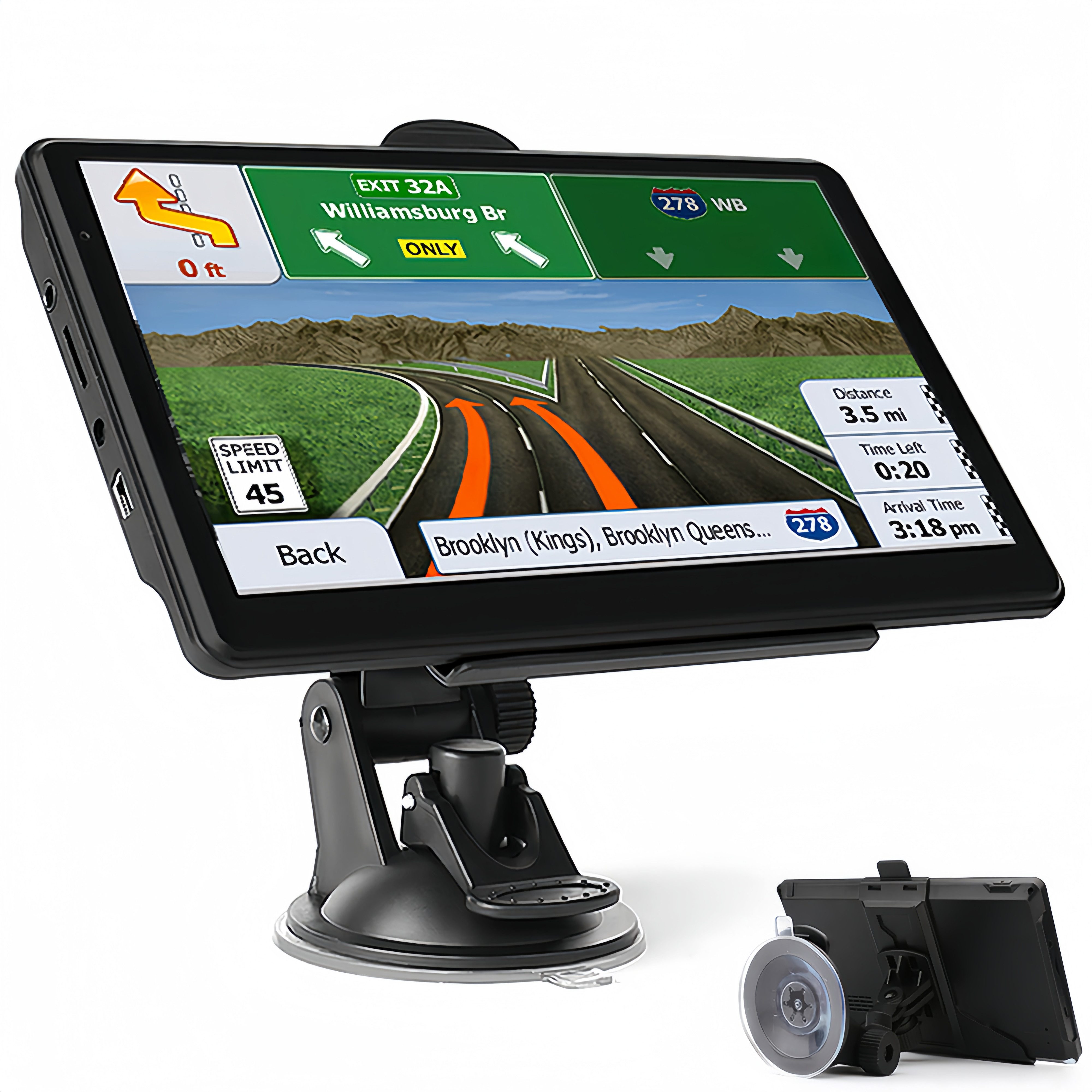 BlingBin 7 Zoll HD Europakarte Autonavigator GPS Navigation mit Karten-Updates PKW-Navigationsgerät (Europakarte, Karten-Updates, Mit Autoradio, RAM 8G+256M, KFZ LKW TFT-Touchscreen-Navigation 2D/3D)