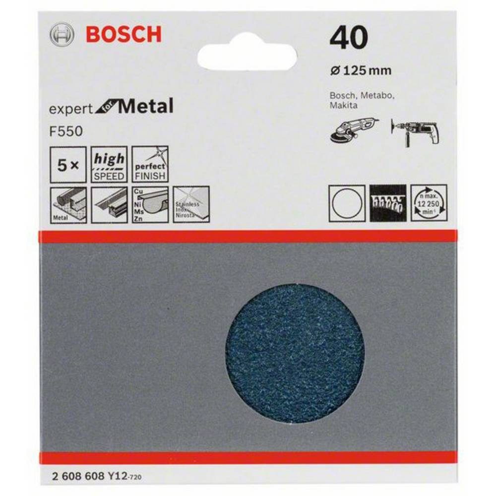 40 mm, Schleifpapier Expert for BOSCH Metal, F550, 125 Schleifblatt