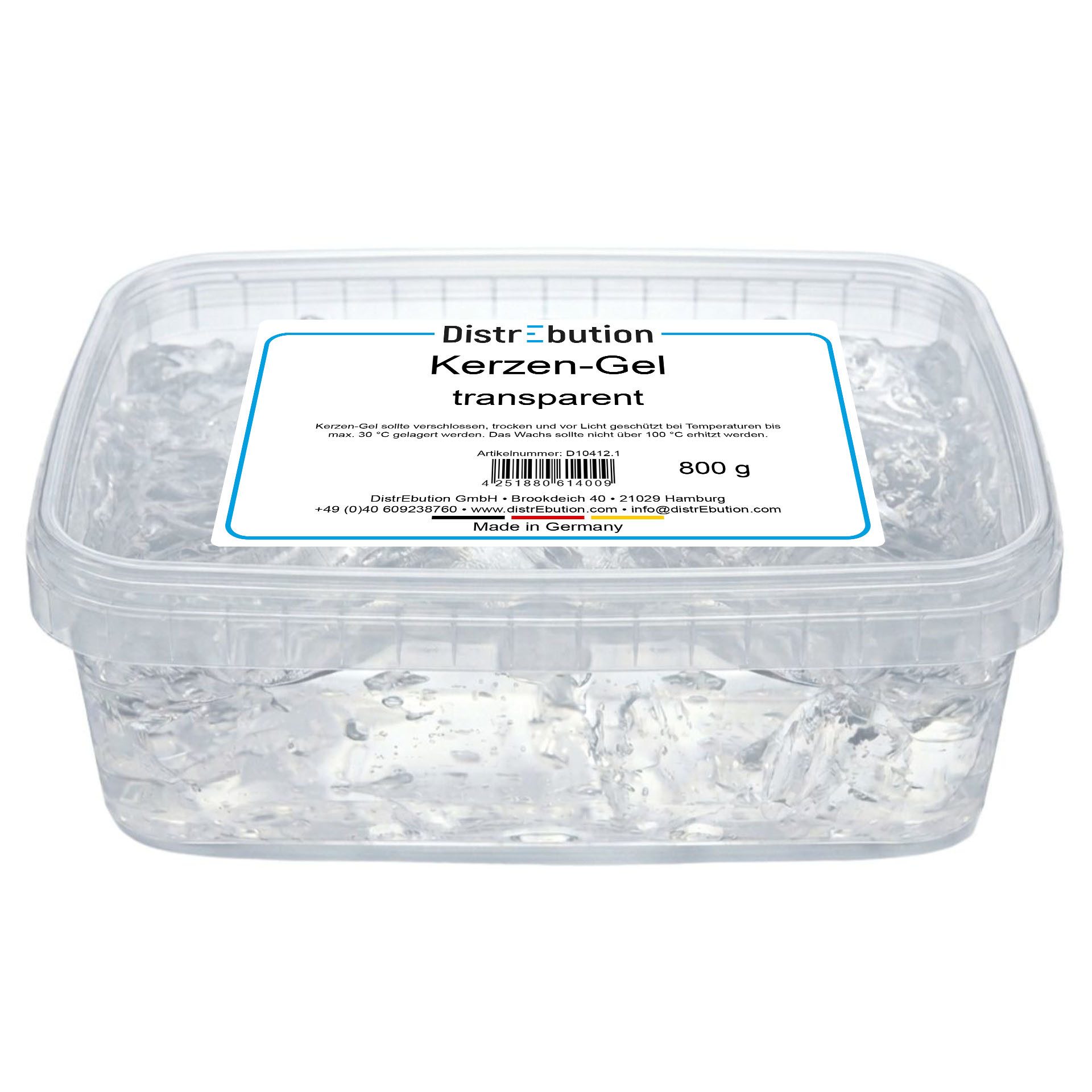 DistrEbution Duftkerze Kerzen-Gel transparent 300g-17kg Gelwachs, Gelkerzen selber machen, Für Kerzen Herstellung