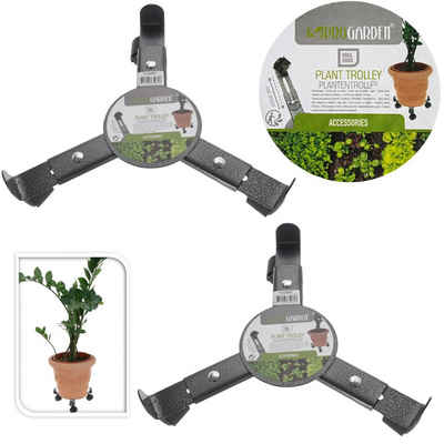 Progarden Pflanzenroller Grau, (2-St), 360° Rollen, Blumenroller, Rollbrett, Metall, bis 50 kg