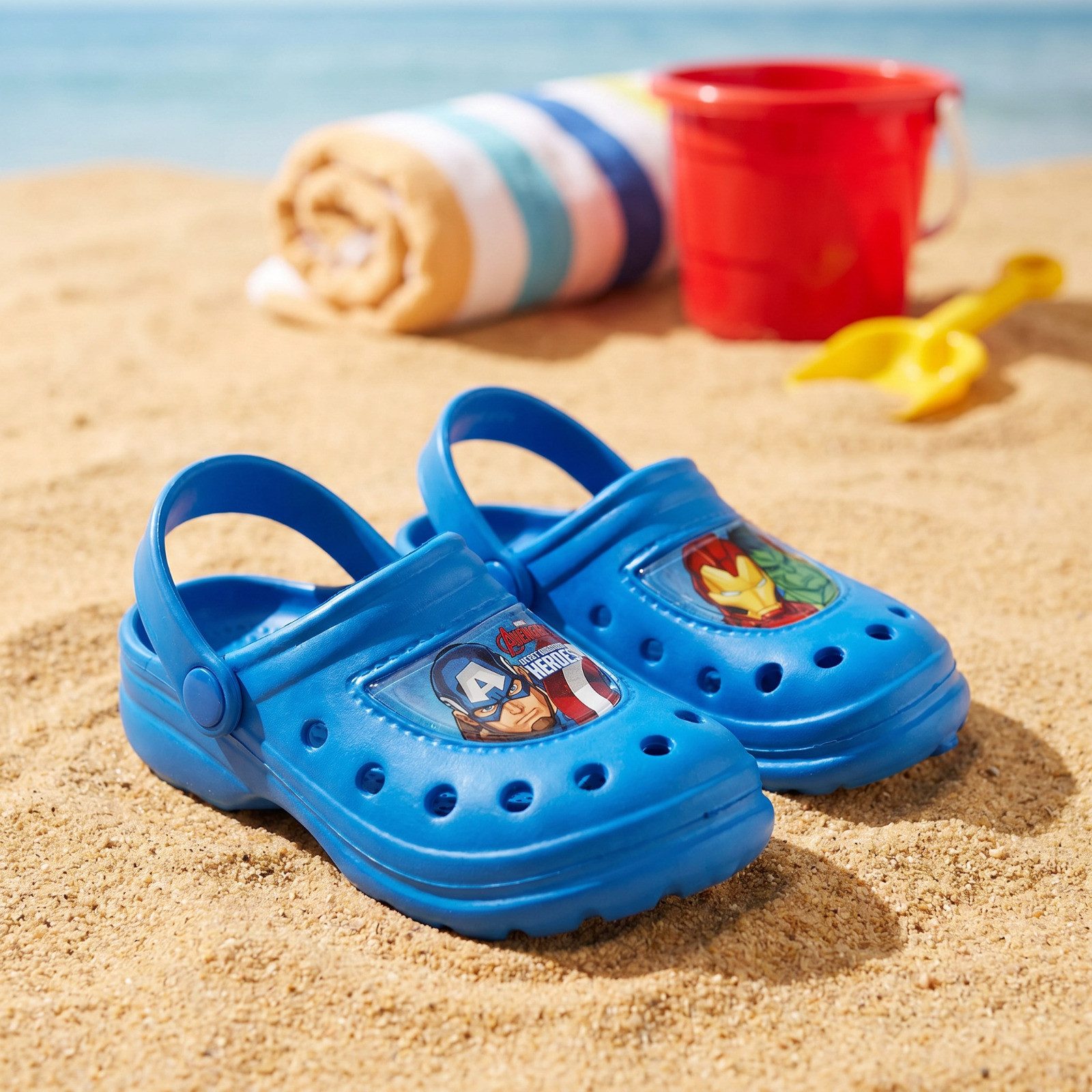 MARVEL Marvel Avengers Kinder Jungen Clogs Badeschuhe Gr. 22-33 Blau Clog – Bild 4 von 5