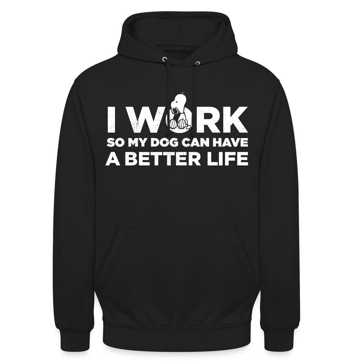 Spreadshirt Hoodie Peanuts Snoopy I Work Lustiger Spruch Unisex Hoodie (1-tlg)