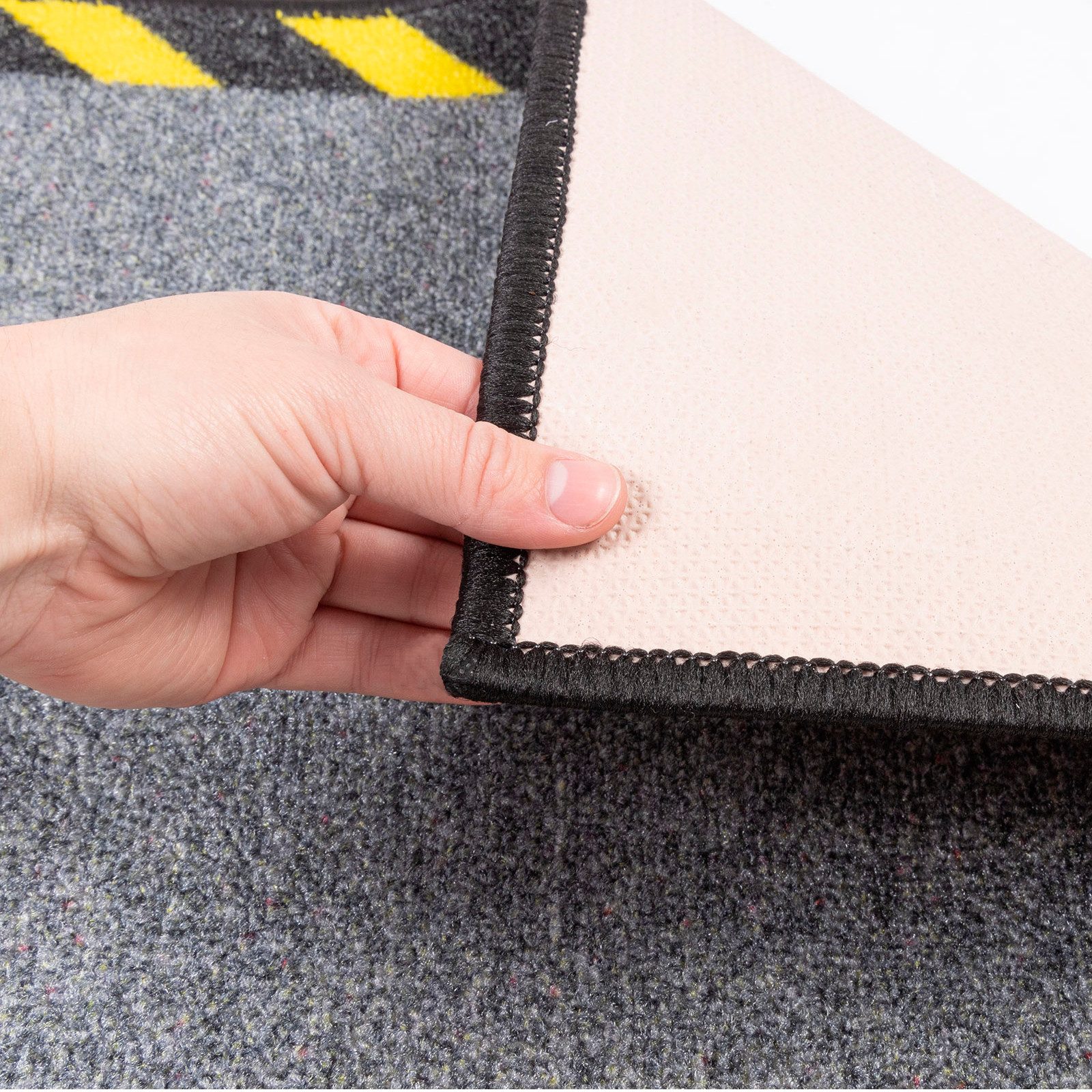 Floordirekt Bodenschutzmatte Kabelmatte mit Warnumrandung, Matte, waschbar – Bild 5 von 5