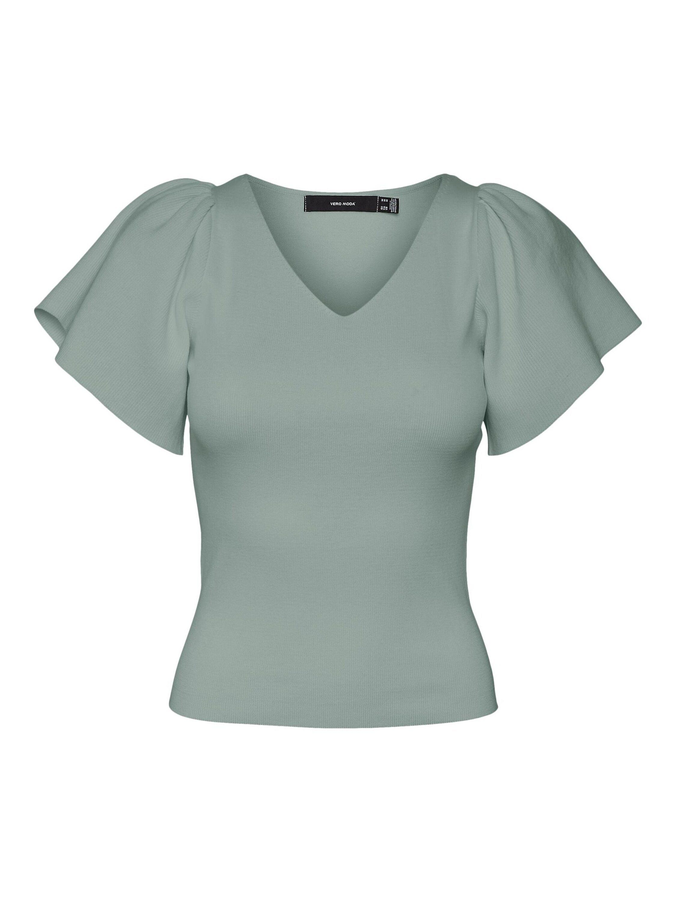 Vero Moda V-Ausschnitt-Pullover Ginny (1-tlg) Drapiert/gerafft