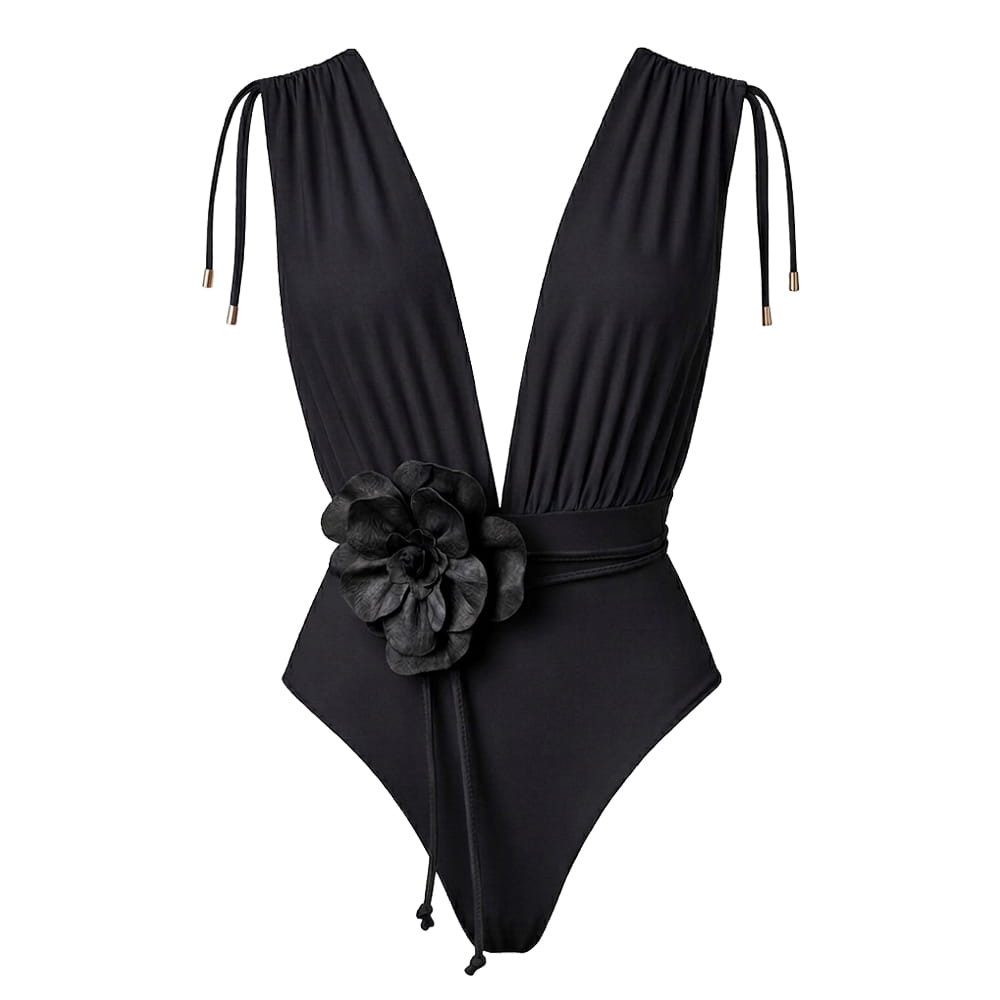SEA ME SWIM Badeanzug CAYMAN FLORAL 01 Black Belt Edition