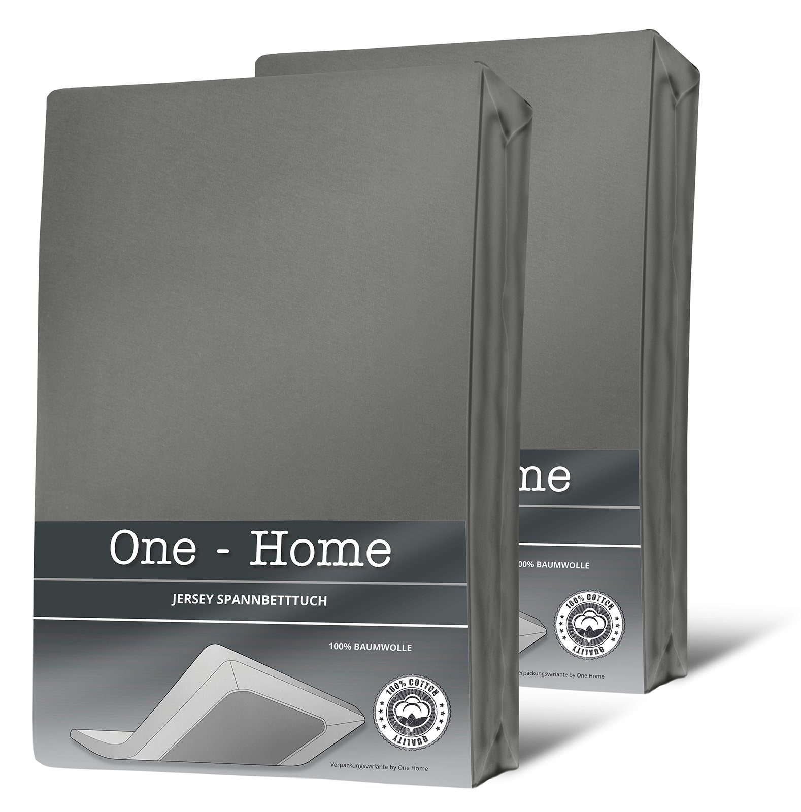 One Home Spannbettlaken Jersey, Jersey, Gummizug: rundum, (2 Stück), Double Pack mit Rundumgummizug, weich