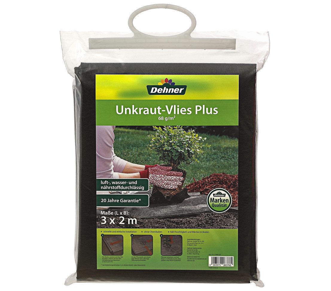 Dehner Unkrautvlies Unkraut-Vlies Plus, ca. 3 x 2 m, schwarz