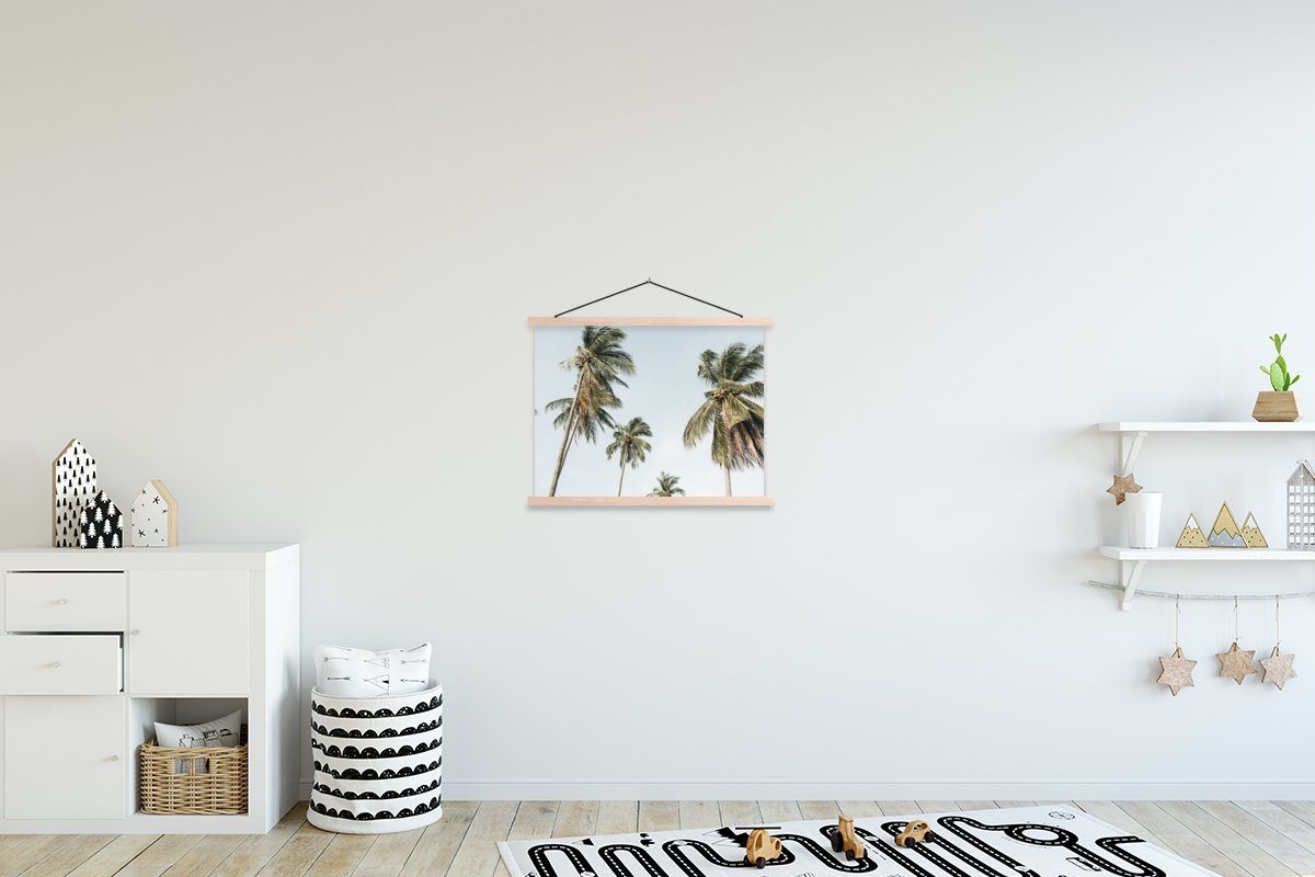 Palmen Textilposter (1 für - - Wohnzimmer, Bilderleiste, Poster St), Magnetisch Posterleiste, MuchoWow Tropisch, Sommer
