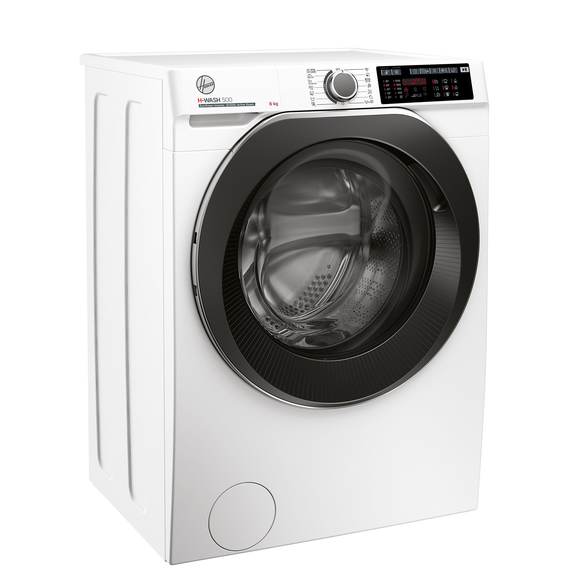 Hoover Waschmaschine HWQ 58AMBS/1-S, 8 kg, 1500 U/min, Mengenautomatik Plus, Wi-Fi + Bluetooth, Dampffunktion