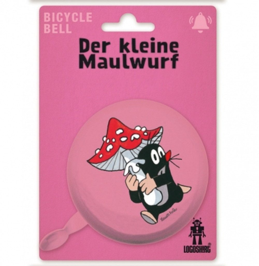 LOGOSHIRT Fahrradklingel Der Kleine Maulwurf mit Pilz: XXL Ø 80mm. Die Kult-Glocke