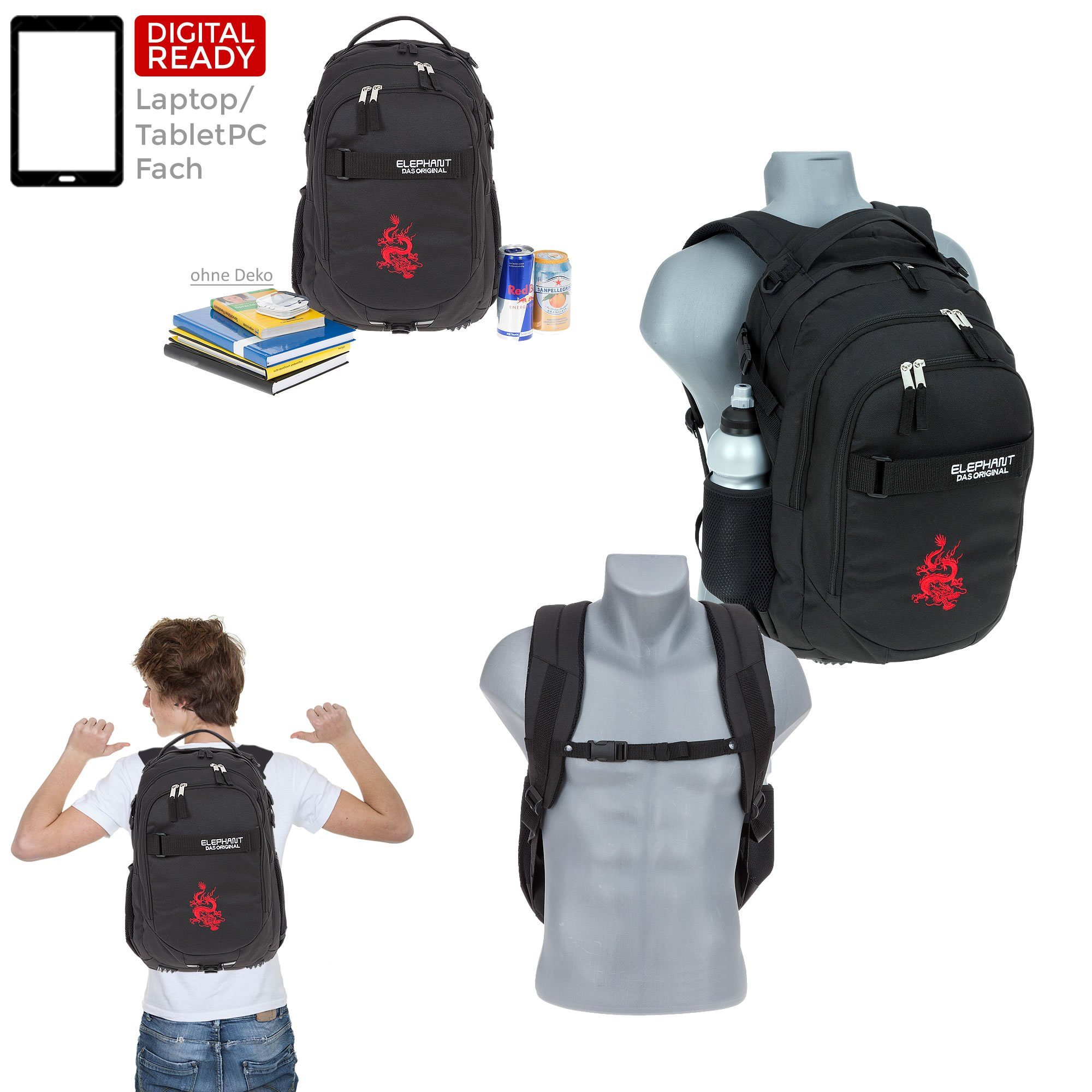 ELEPHANT Schulrucksack Hero Signature Schultasche, Rucksack, Schulmappe – Bild 4 von 5