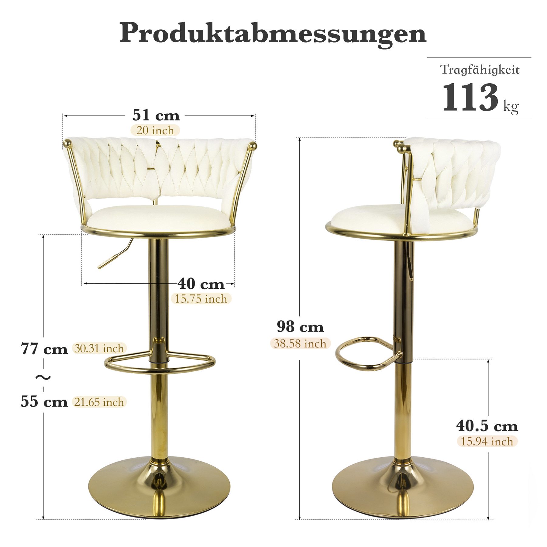 HawthyHome Barhocker Barstuhl mit Rückenlehne und günstig online kaufen
