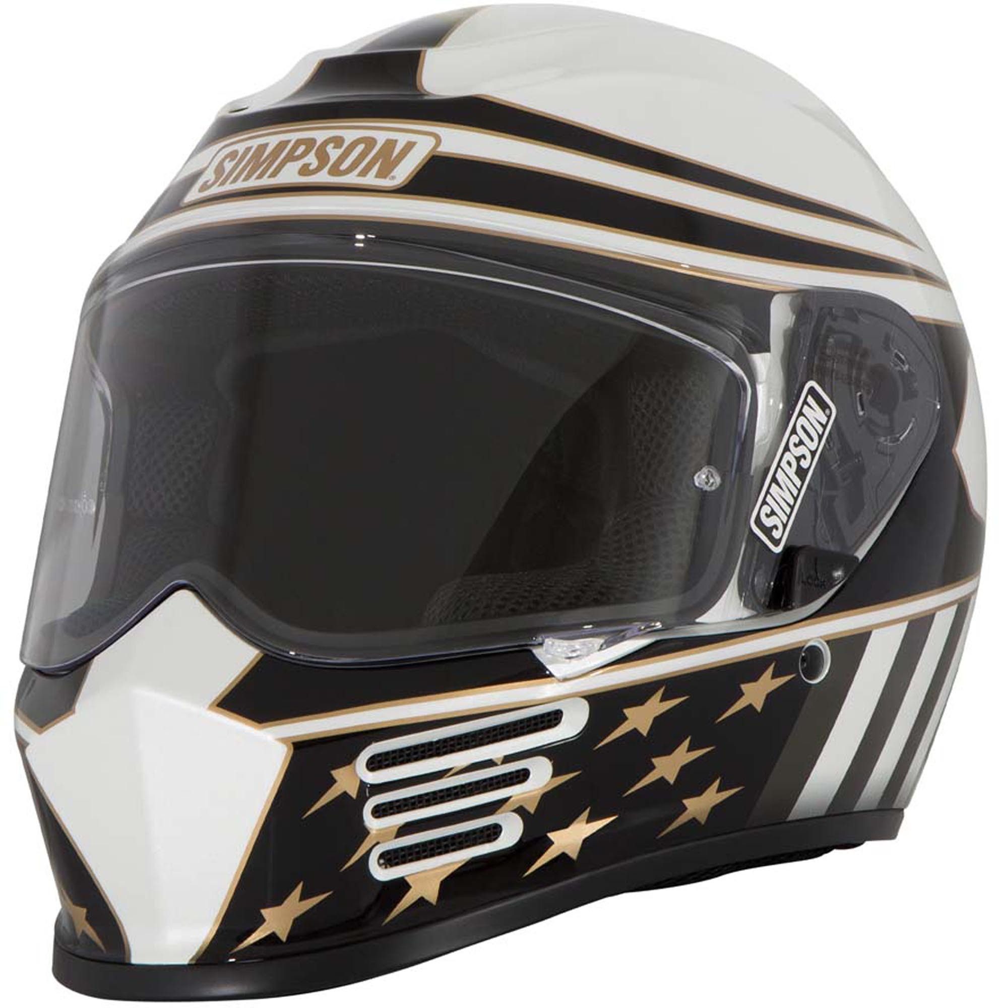 Simpson Motorradhelm Speed Americana Motorrad Helm, vorbereitet für Kommunikationssystem,vorbereitet für Pinlockschei