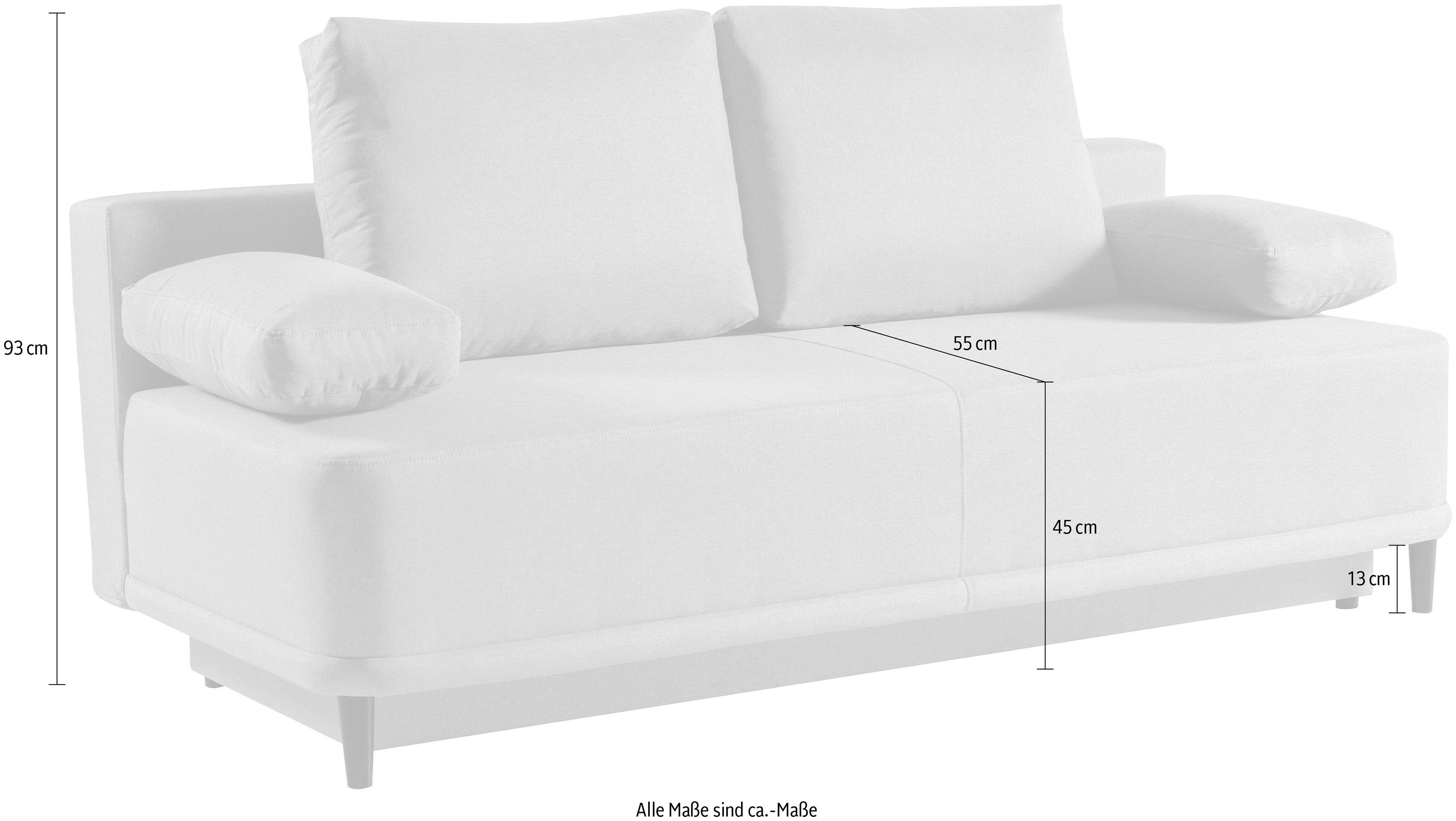 Silber Street, Silber Sofa Schlafsofa mit Bettkasten | Schlafcouch Federkern und & Silber | 2-Sitzer WERK2