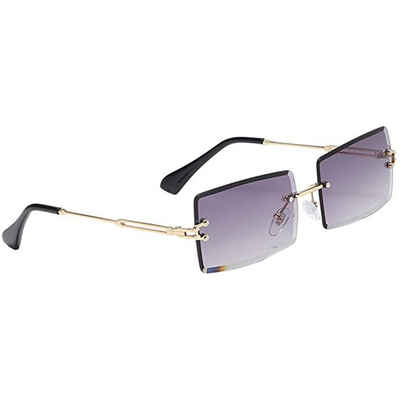 BEARSU Sonnenbrille »Retro Rechteck Sonnenbrillen für Frauen & Männer, Randlose Sonnenbrille,Gradient Kleine Quadrat Gläser Randlose Getönt Objektiv Brillen UV400«