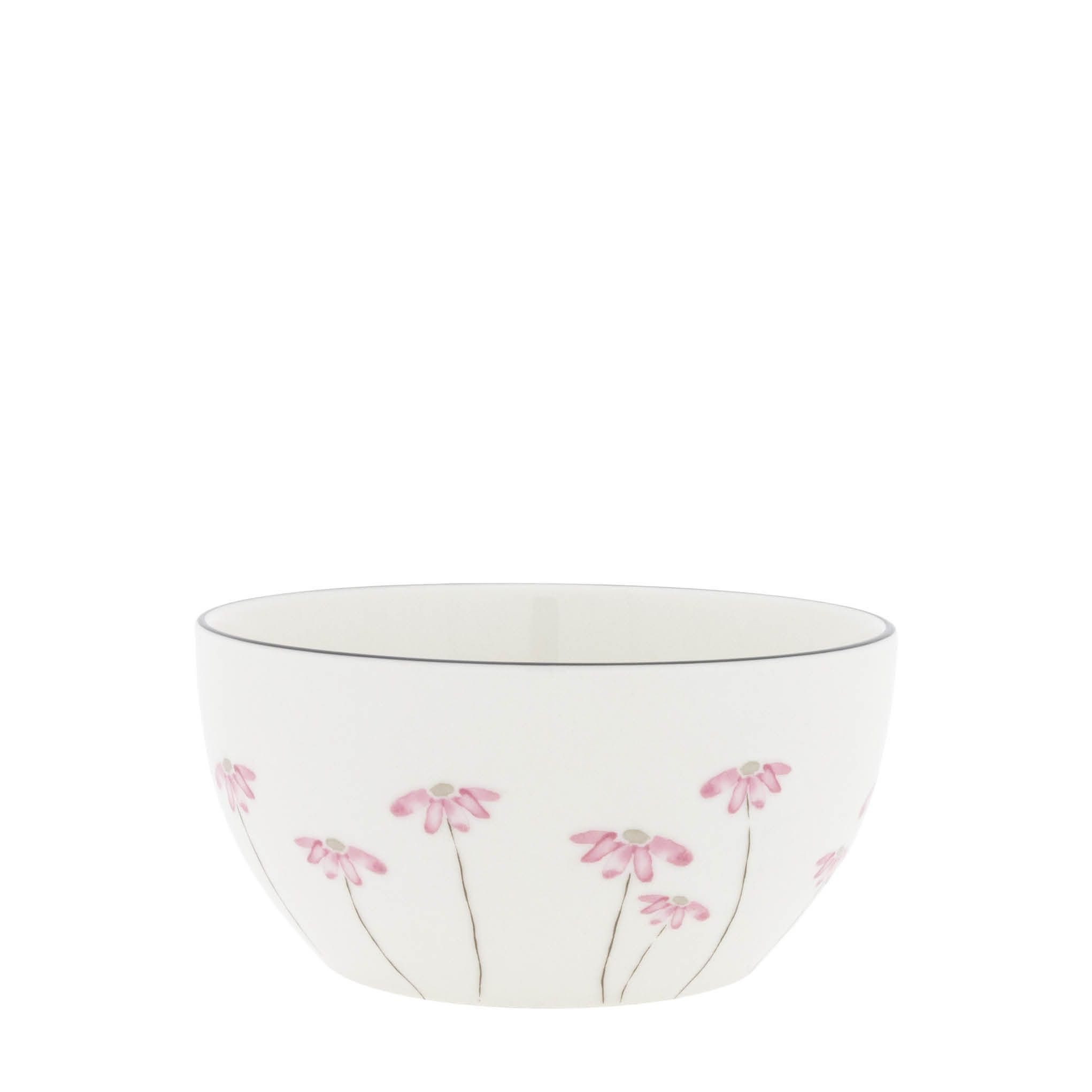 Bastion Collections Müslischale Watercolour Flower, Keramik, Spülmaschinengeeignet, Weiß, Motiv: Blumen