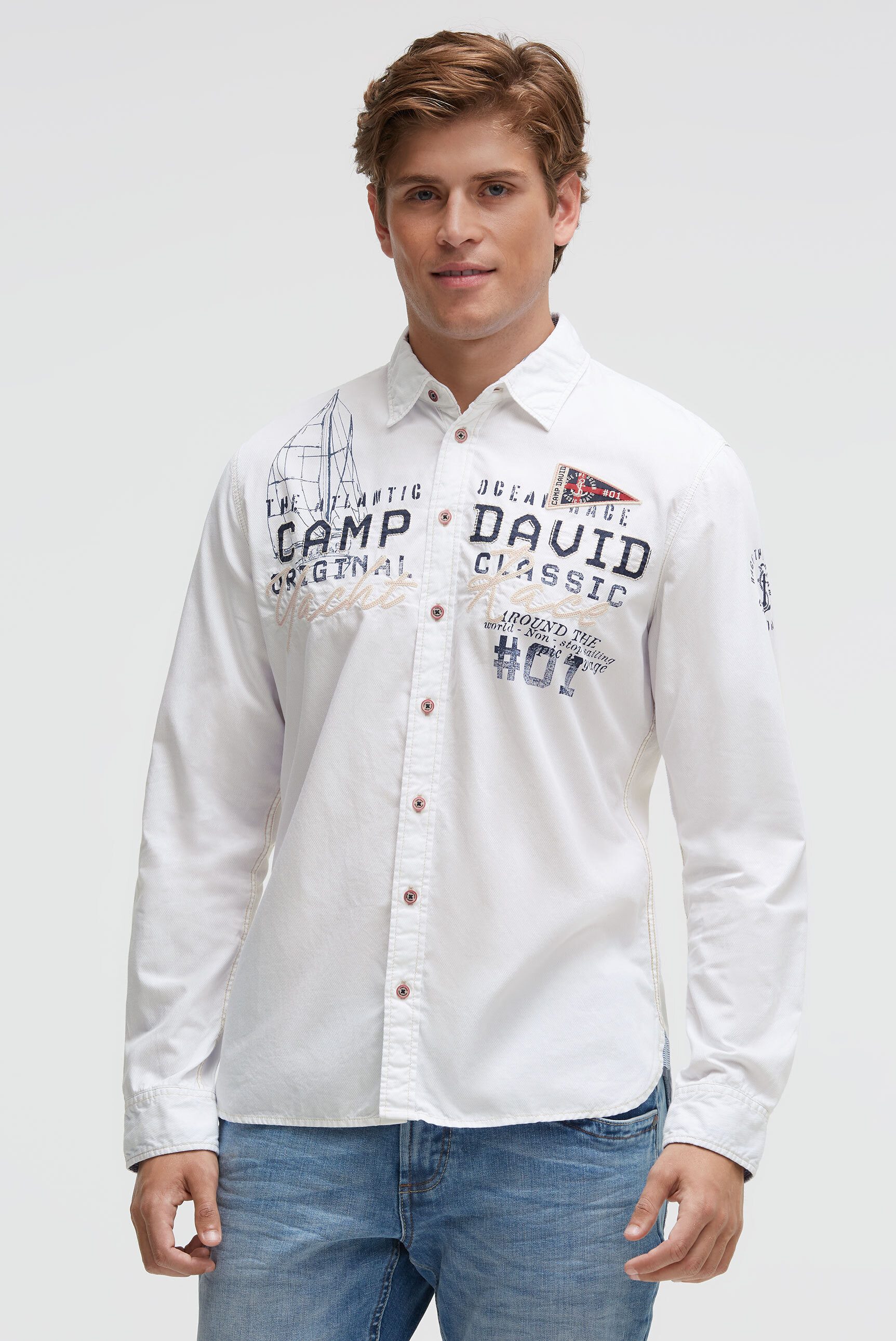 CAMP DAVID Langarmhemd mit Kentkragen