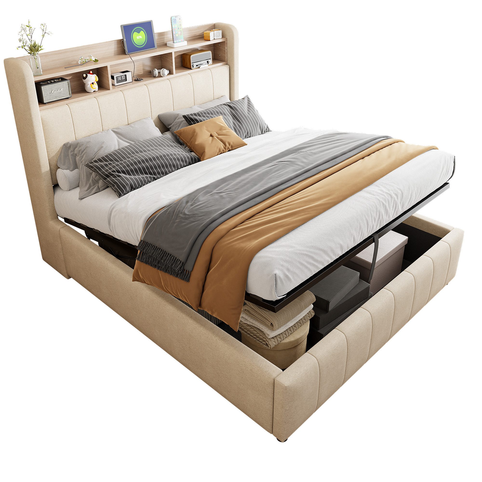HAUSS SPOLE Polsterbett 140x200cm mit LED-Beleuchtung günstig online kaufen