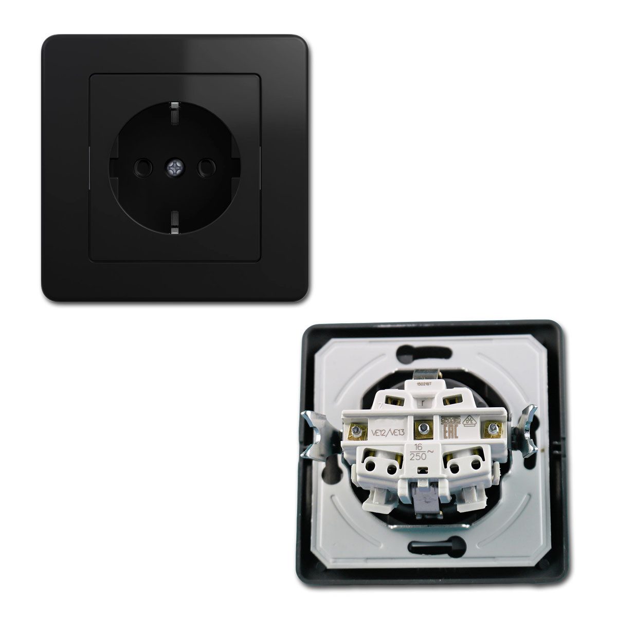 TEM EKONOMIK Starter-Kit, 16er Set, UP, anthrazit Unterputzschalter