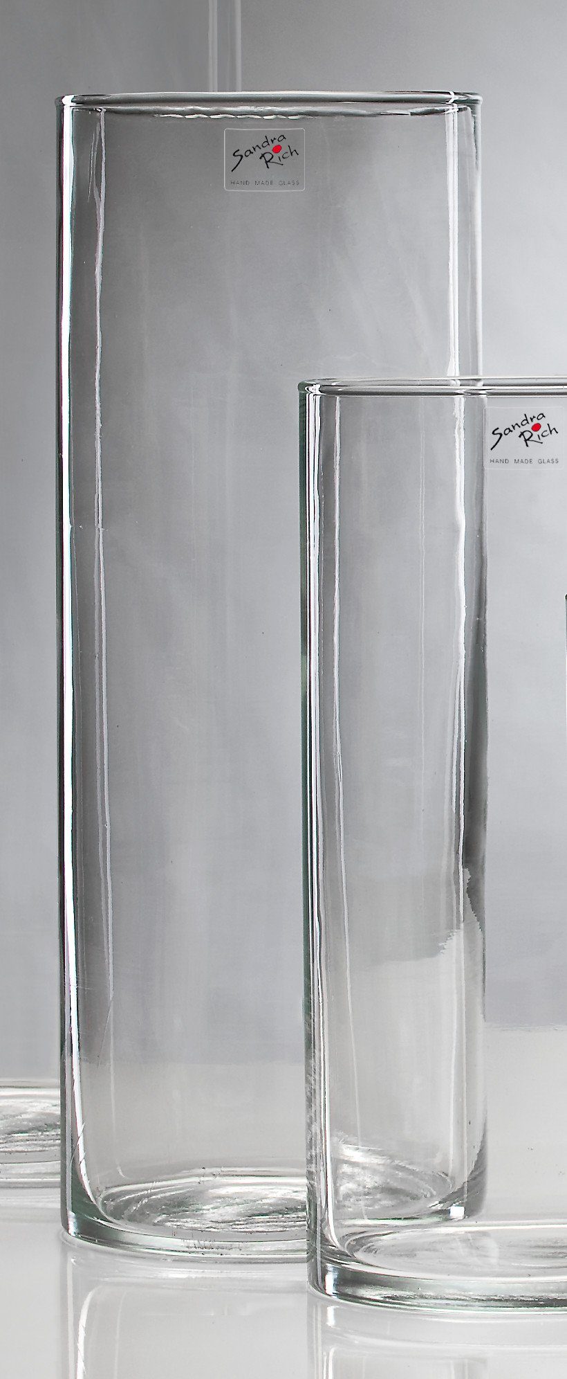 Sandra Rich Dekovase Glasvase Cyli zylindrisch Ø 15 cm hot cut von Sandra Rich