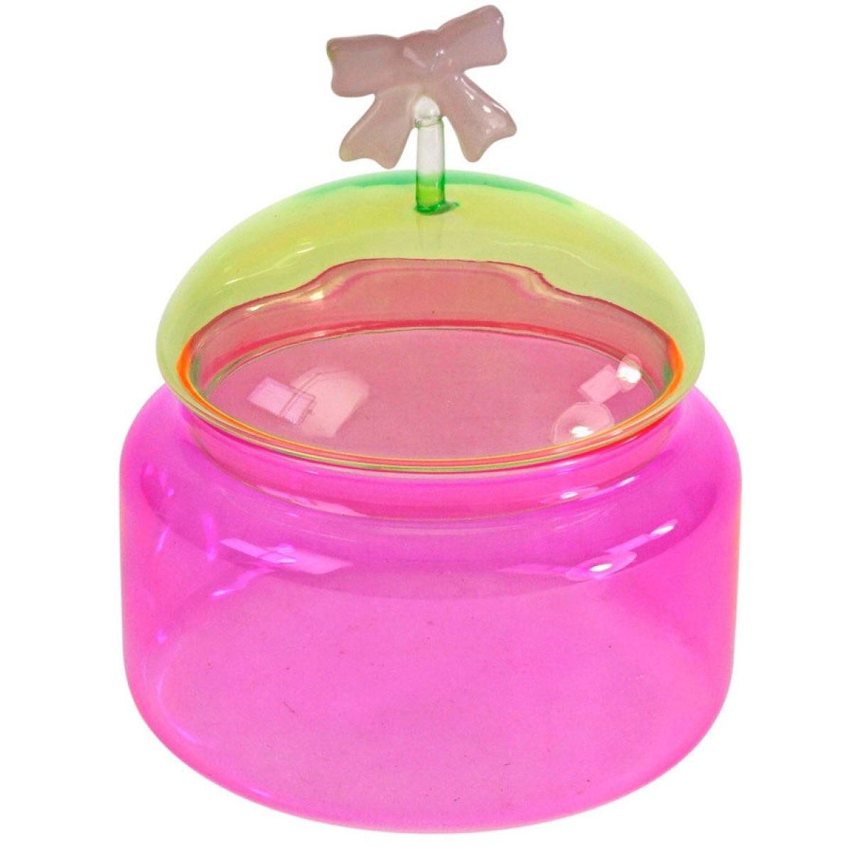 Werner Voß Schmuckablage Dose Pink Grün Glas Schleife