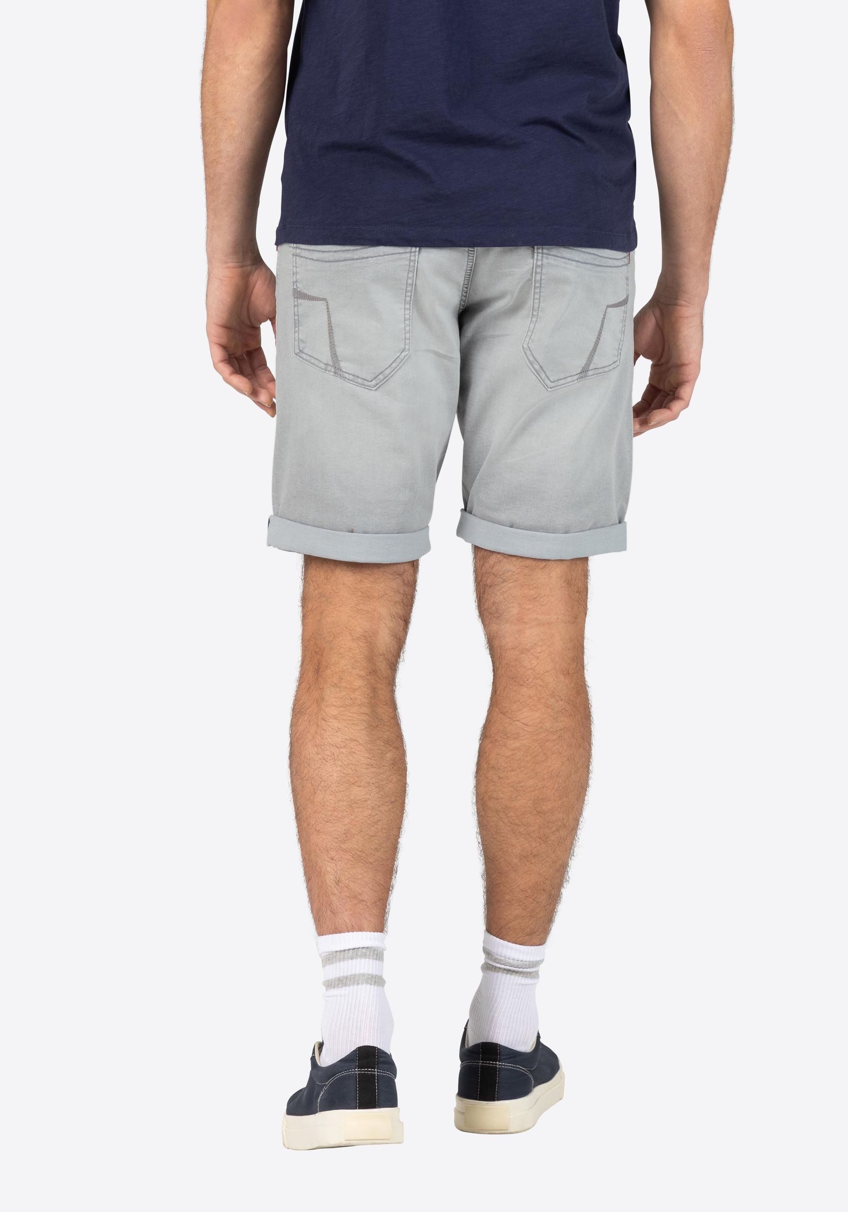 TIMEZONE Jeansshorts Männer Regular Fit für Herren Baumwolle Normal Fit unifarben atmungsaktiv Knopfleiste – Bild 3 von 5