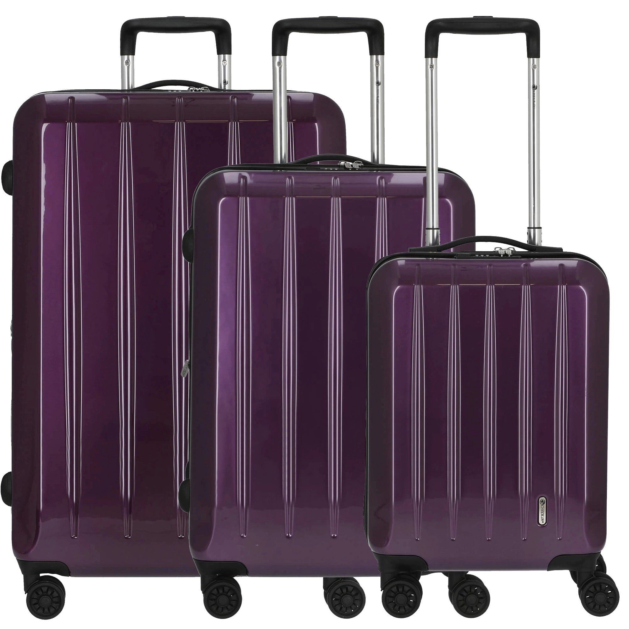 CHECK.IN® Kofferset London 2.0 Trolley-Set 3tlg. (lila), 4 Rollen